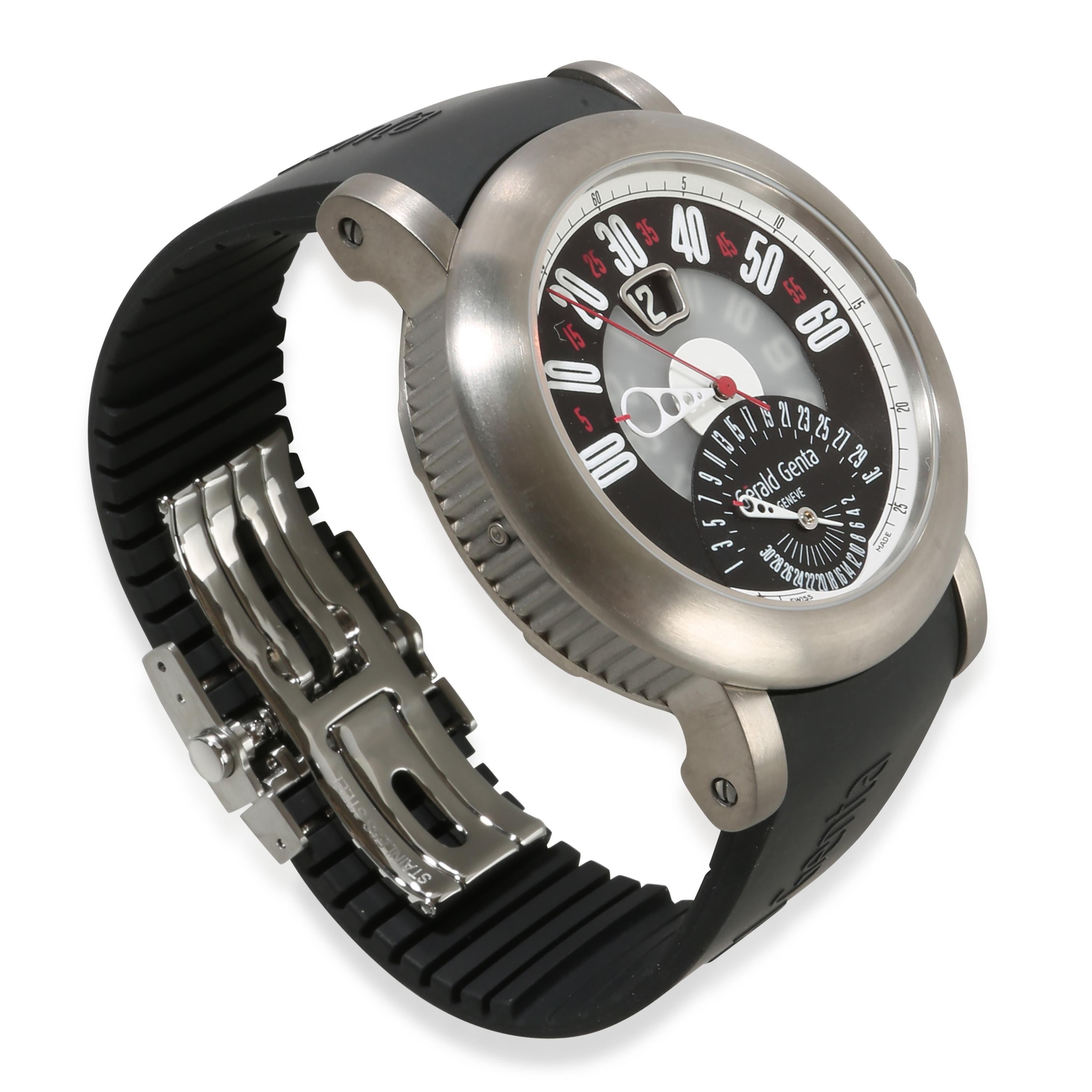 Gerald Genta Arena Bi-Retro Sport BSP.Y.80.263.CA.BD Men's Watch in  Titanium For Sale 1