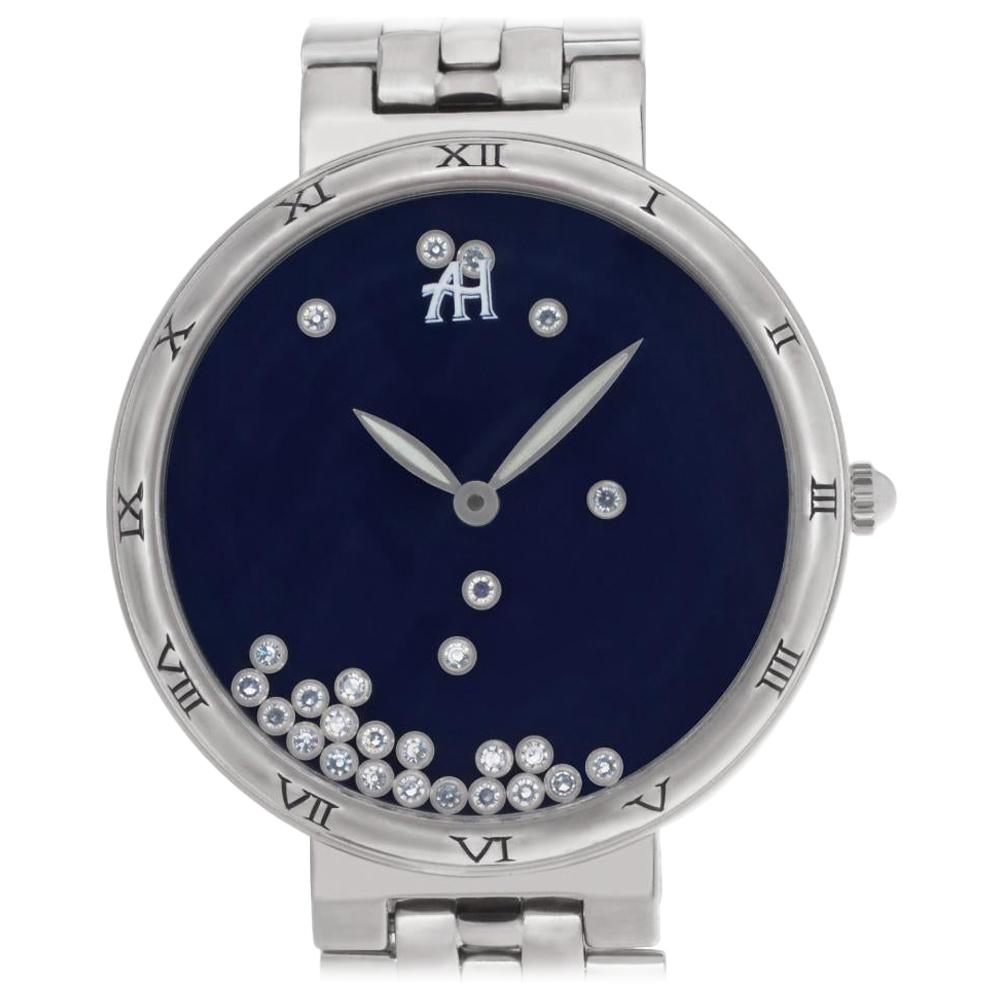 Gerald Genta Champagne G3346A, Blue Dial, Certified and Warranty