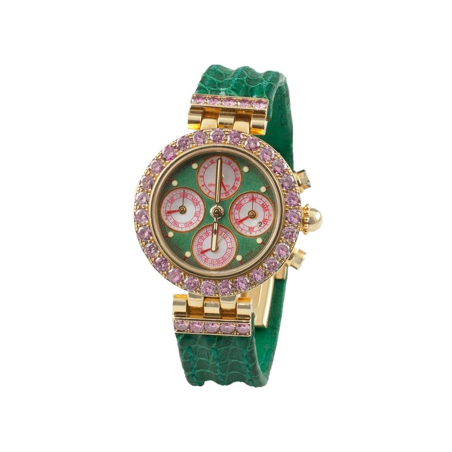 Gerald Genta Custom Watch mit exquisitem 5 Karat Pink Diamond und 18K Gold Lünette im Angebot