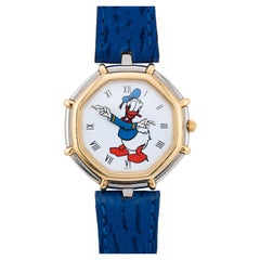 Gerald Genta für Disney Donald Duck Armbanduhr aus 18 Karat Gold und Edelstahl