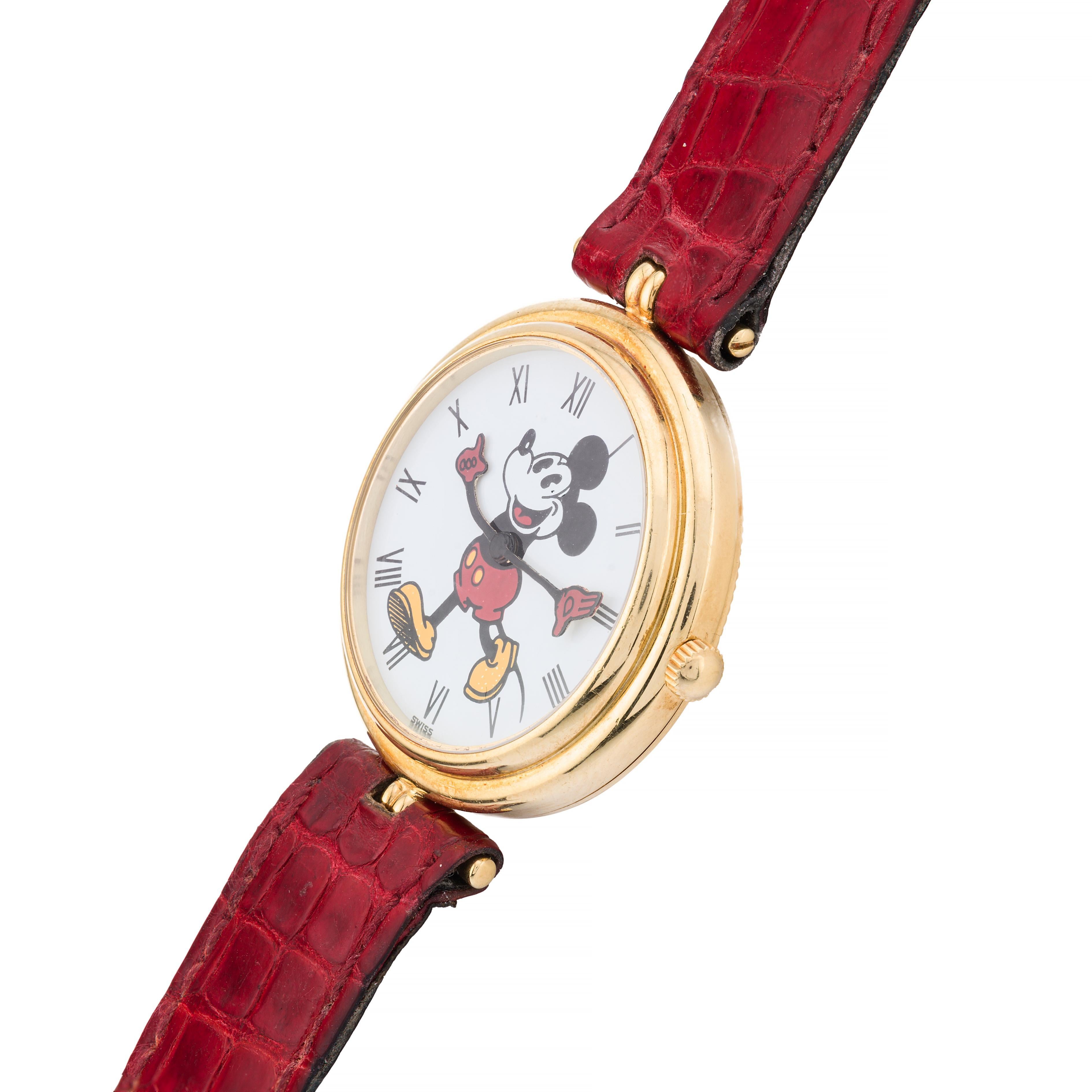Modern Gerald Genta for Disney Mickey Mouse Wrist Watch in 18K Yellow Gold