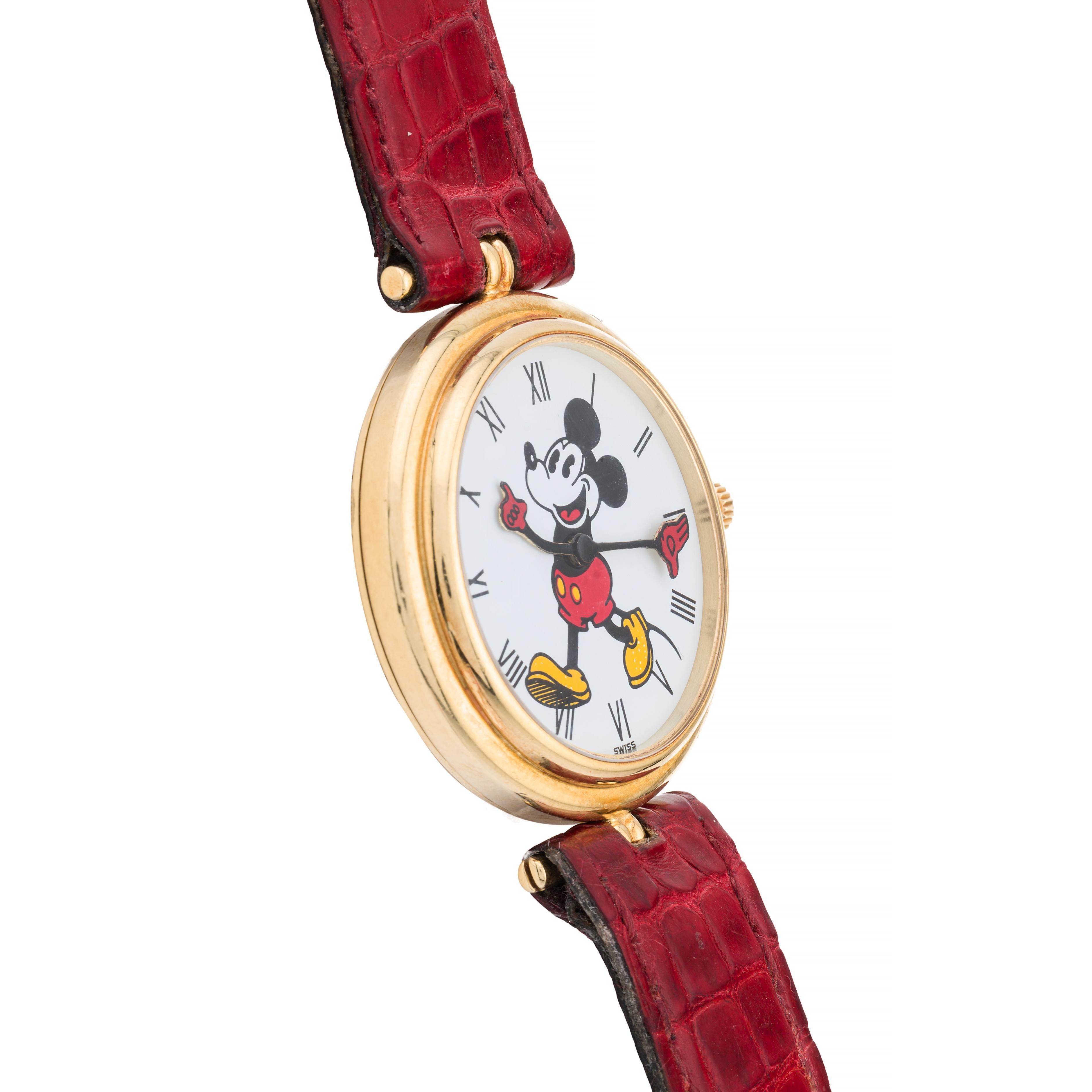 Gerald Genta for Disney Mickey Mouse Wrist Watch in 18K Yellow Gold In Excellent Condition In Boston, MA