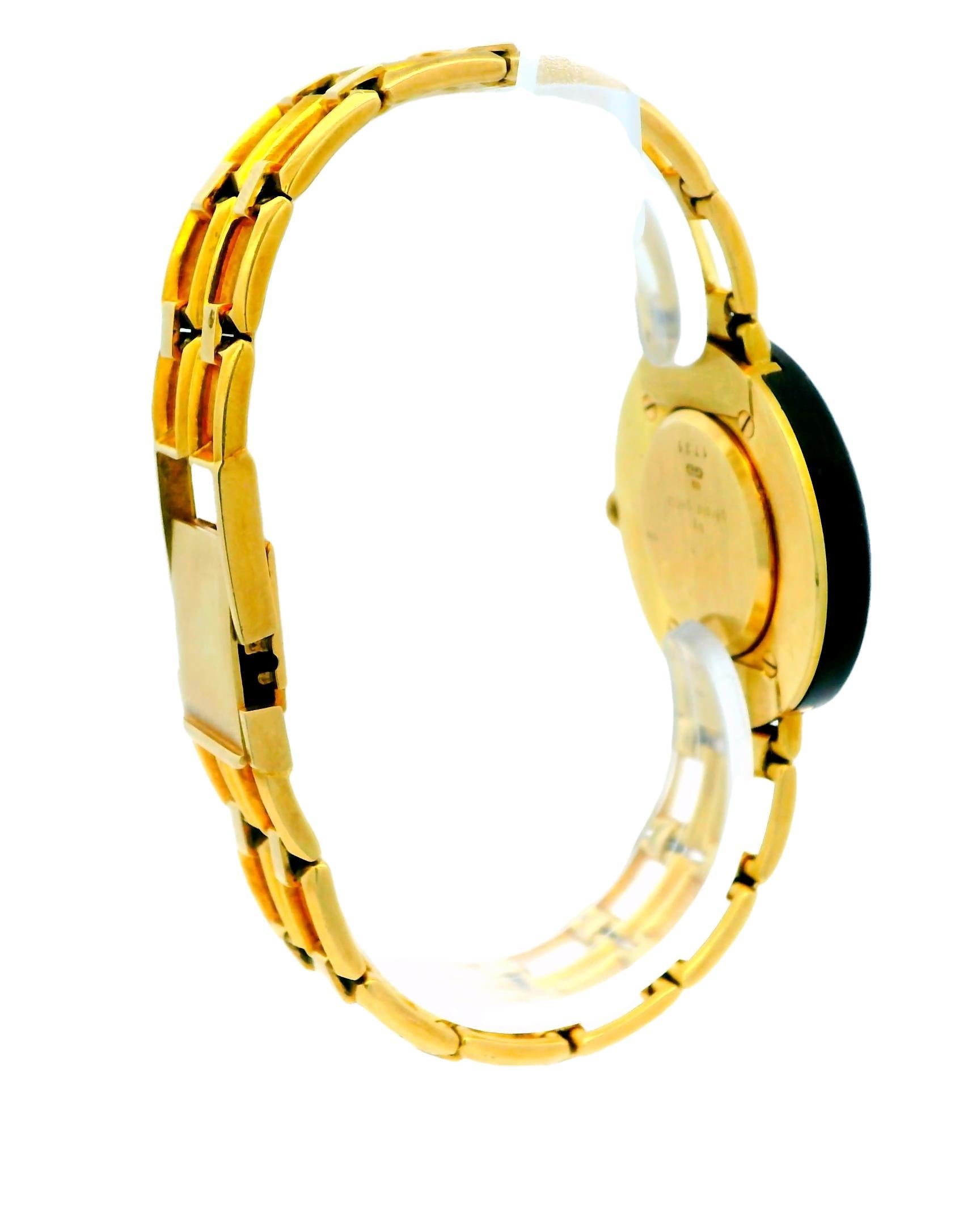 Gerald Genta for Mouawad Wooden Bezel & Dial 18k Yellow Gold Mech Bracelet For Sale 2