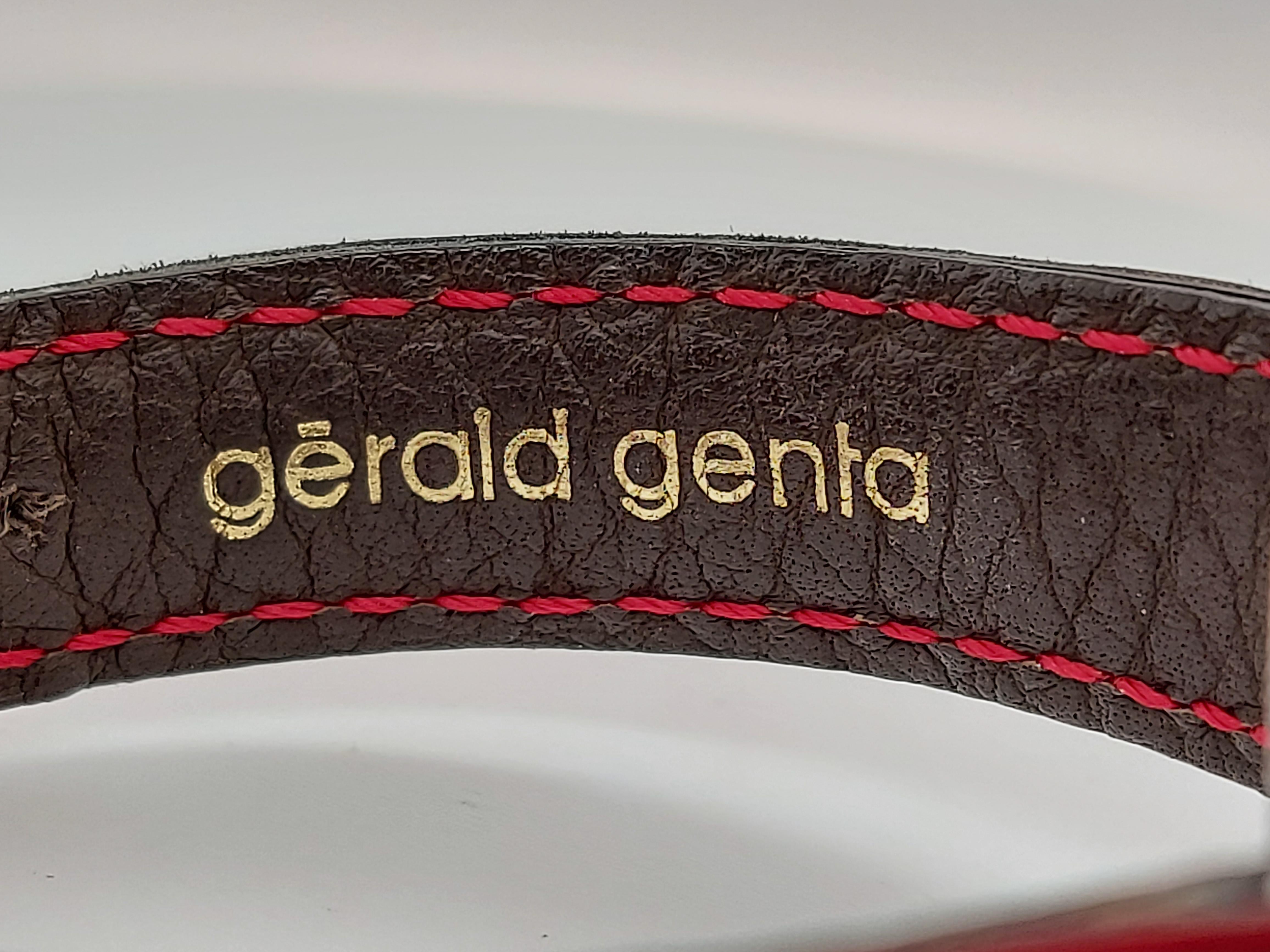 Gerald Genta Mickey Mouse Quartz Watch Red Leather Strap For Sale 3