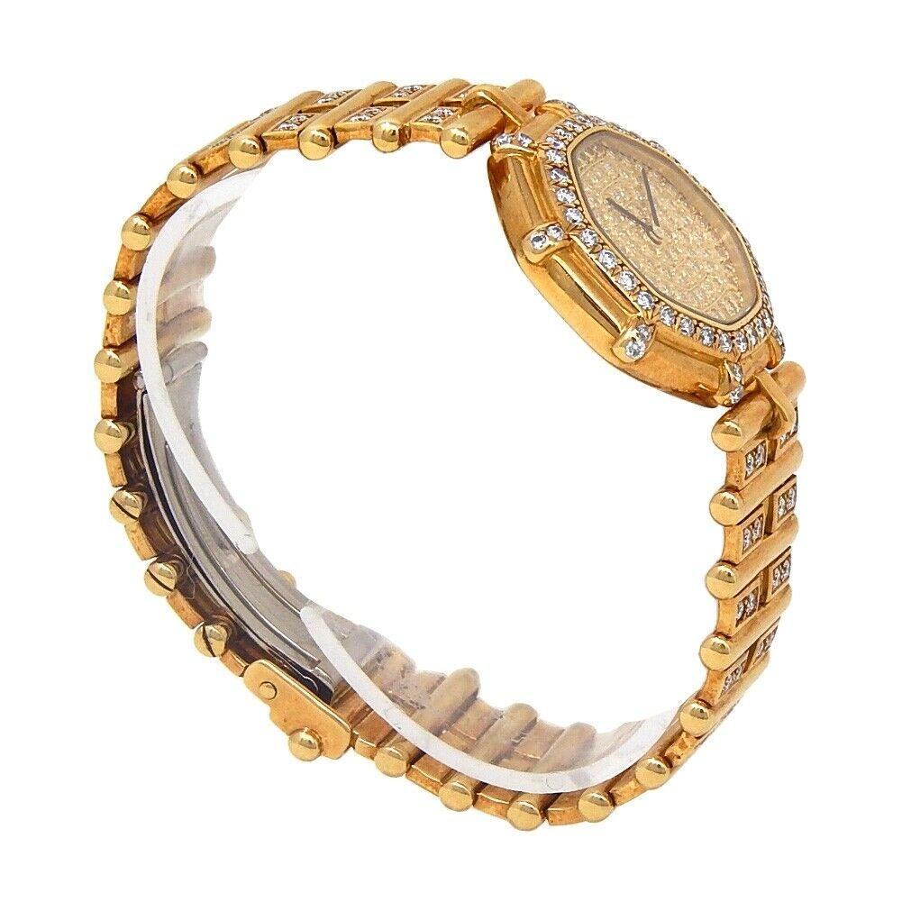 Brand: Gerald Genta
Band Color: Yellow Gold	
Gender:	Women's
Case Size: 24-27.5mm	
MPN: Does Not Apply
Lug Width: 17mm	
Features:	12-Hour Dial, Diamond Bezel, Diamond Bracelet, Diamond Case, Diamond Dial, Gold Bezel, No Hour Marks, Sapphire Crystal,