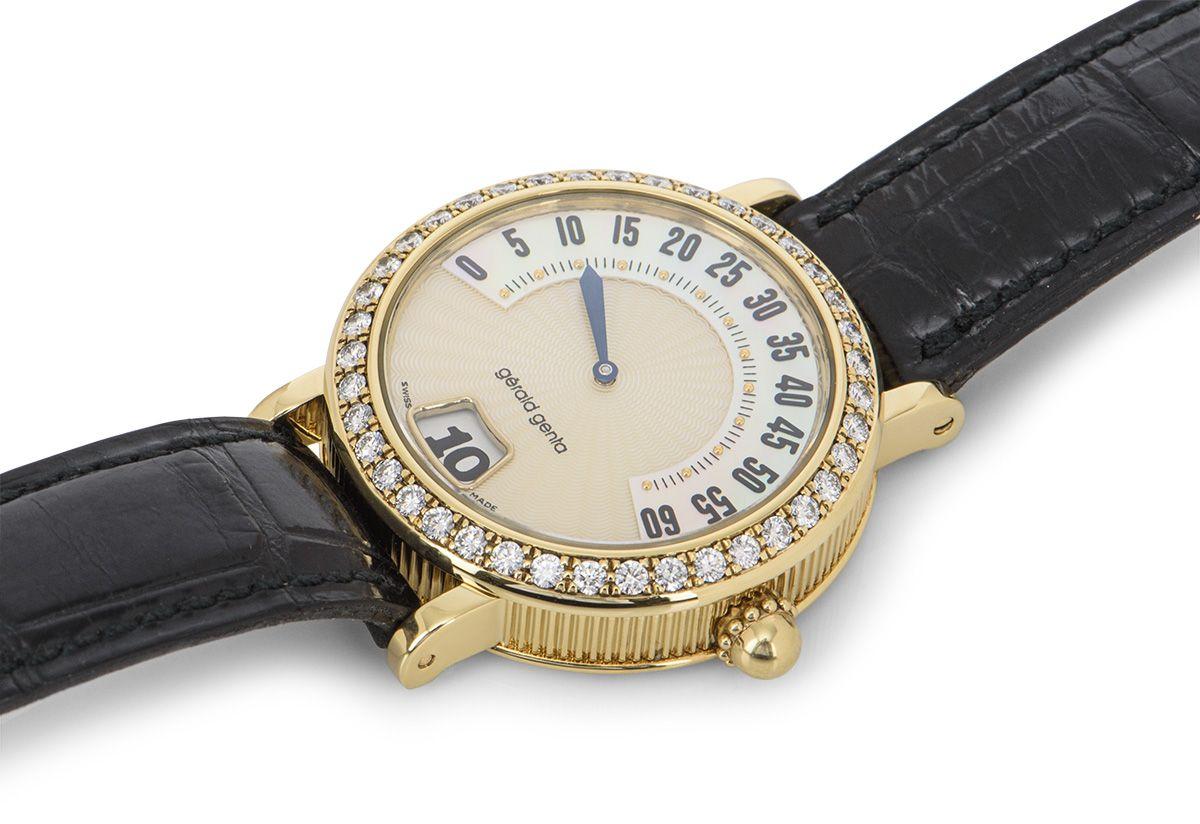  Gerald Genta Retro Classic or jaune sertie de diamants G.3614 Pour hommes 