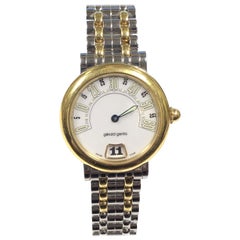 Gerald Genta Retro Gold and Steel Jumping Hours Automatic Wristwatch