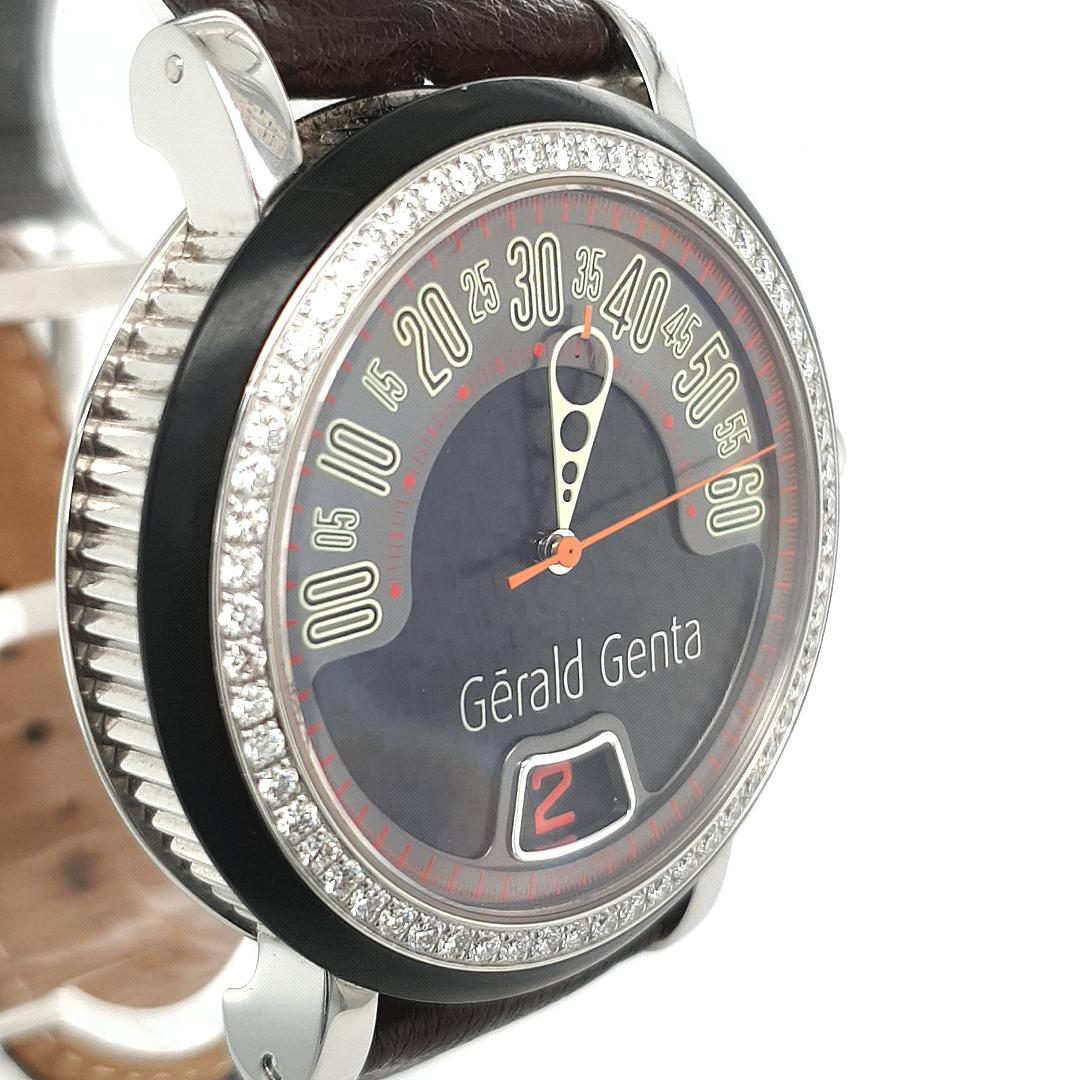 Taille brillant Gerald Genta Sport Jumping Hour rétro en vente