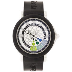 Gerald Genta Retro Sport Stainless Steel Watch and Rubber Strap