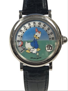 Gerald Genta Retrograde Fantasy Donald Duck Automatic Jump Hour Wristwatch
