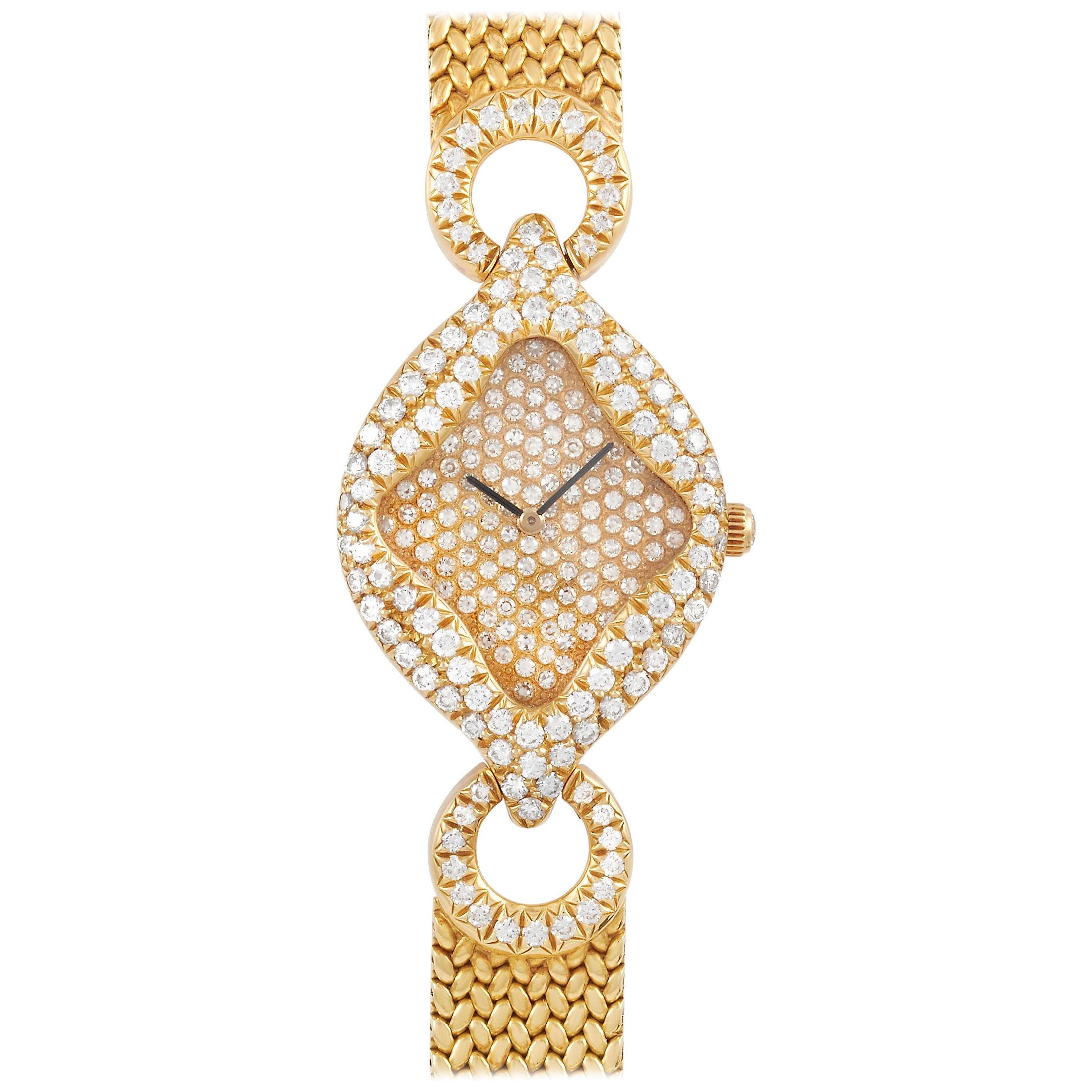 Gerald Genta Royama 18 Karat Yellow Gold Diamond Watch 21543