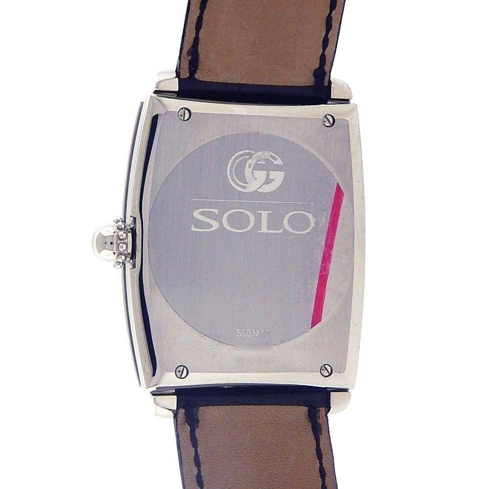Gerald Genta Solo BLK Date Display Stainless Steel Automatic Mens Watch SSO.M.10 In New Condition For Sale In New York, NY
