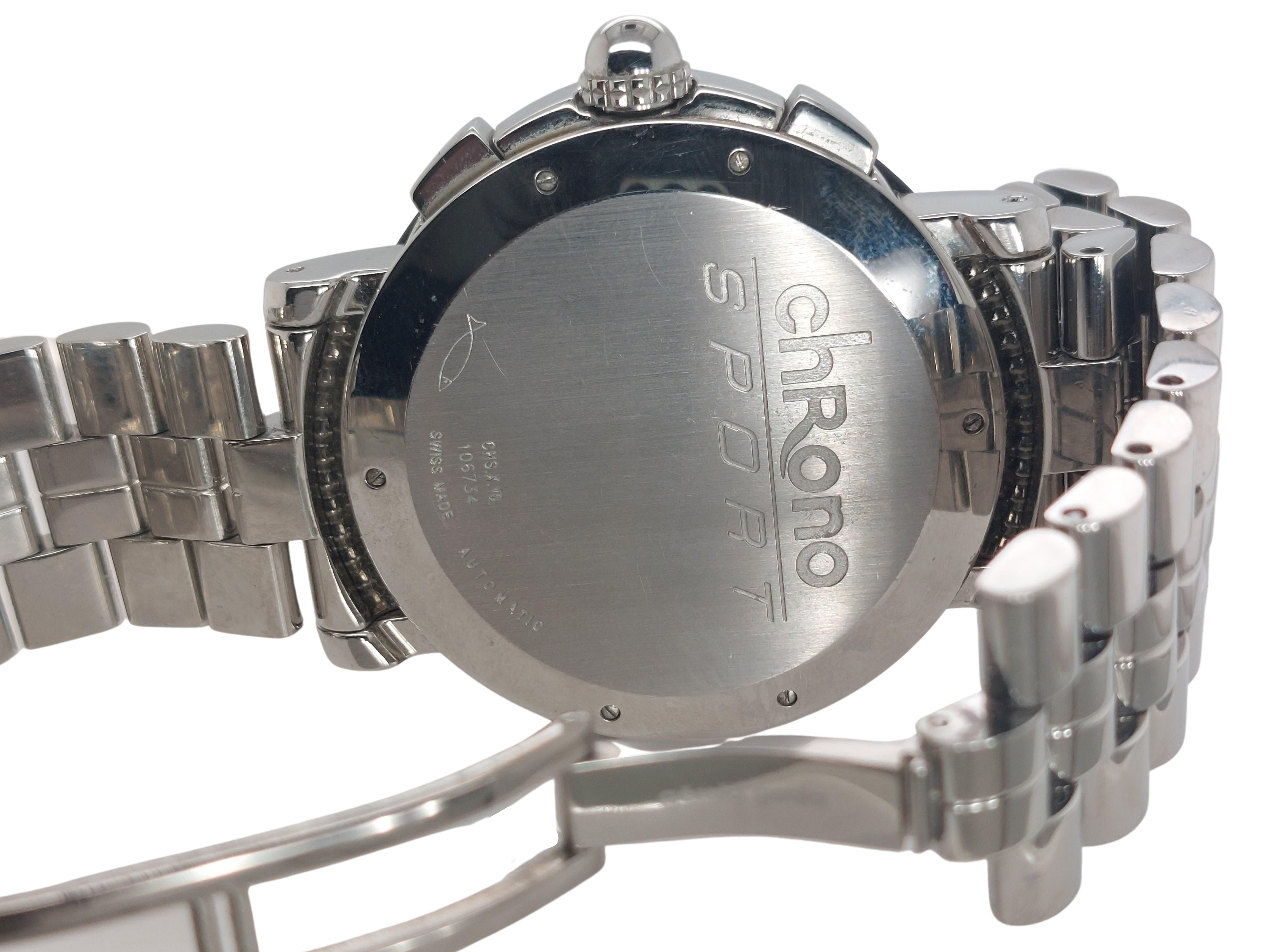 Gerald Genta Steel Chronograph Sport, Ref CHS-X-10, Automatic & Diamonds For Sale 2
