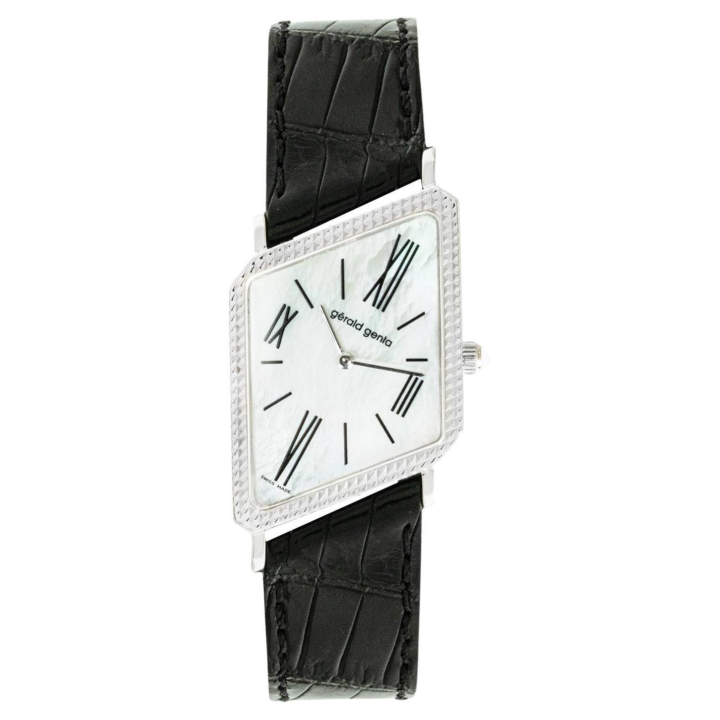 Gerald Genta Ultra Rare Asymmetric Watch White Gold G.3210.7