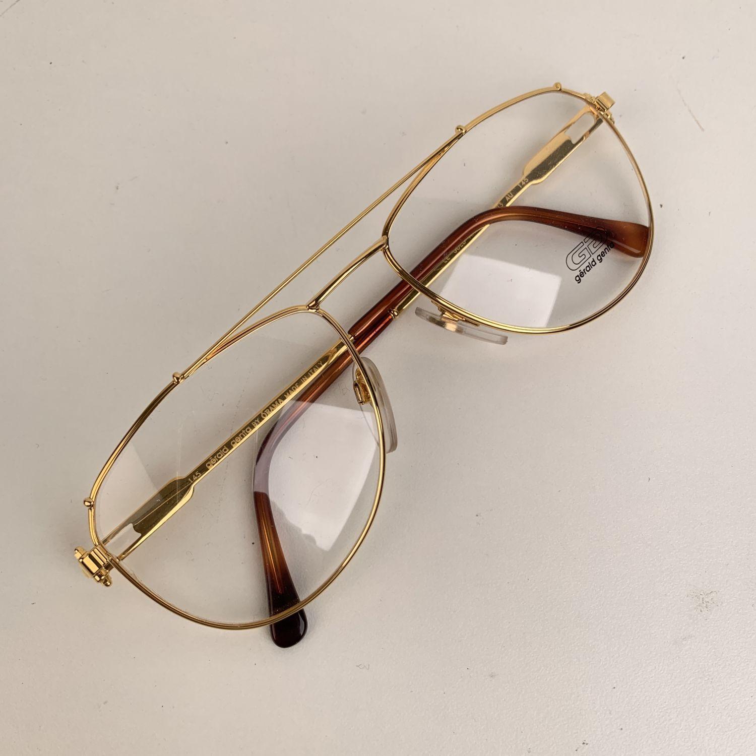 Women's Gerald Genta Vintage Eyeglasses Gold and Gold Plated 03 AU 59-17 145mm