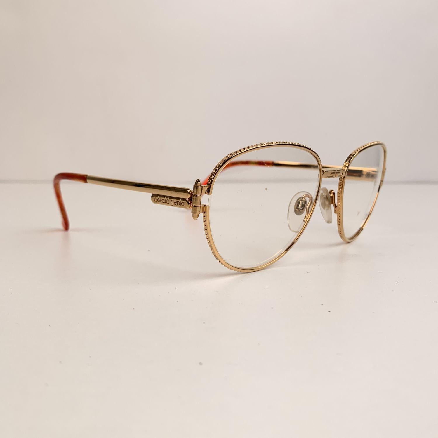Women's Gerald Genta Vintage Eyeglasses Gold Plated Gefica 03 Frame 140 mm