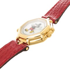 Gerald Genta Ladies Yellow Gold Mickey Mouse Quartz Wristwatch