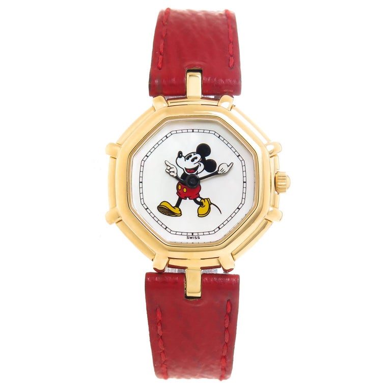 Disney Yellow Gold Premier Mickey Mouse Quartz Wristwatch at 1stdibs