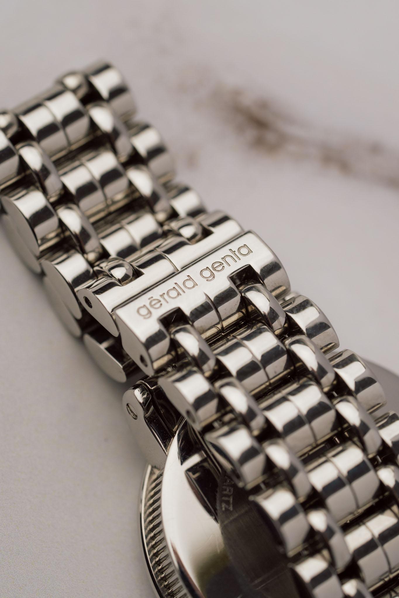 Gerald Genta	Retro G.3624 Pink Mother of Pearl Diamond Jump Hour 1990er Jahre Damen im Angebot