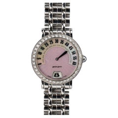 Gerald Genta	Retro G.3624 Pink Diamond Diamond Jump Hour 1990s