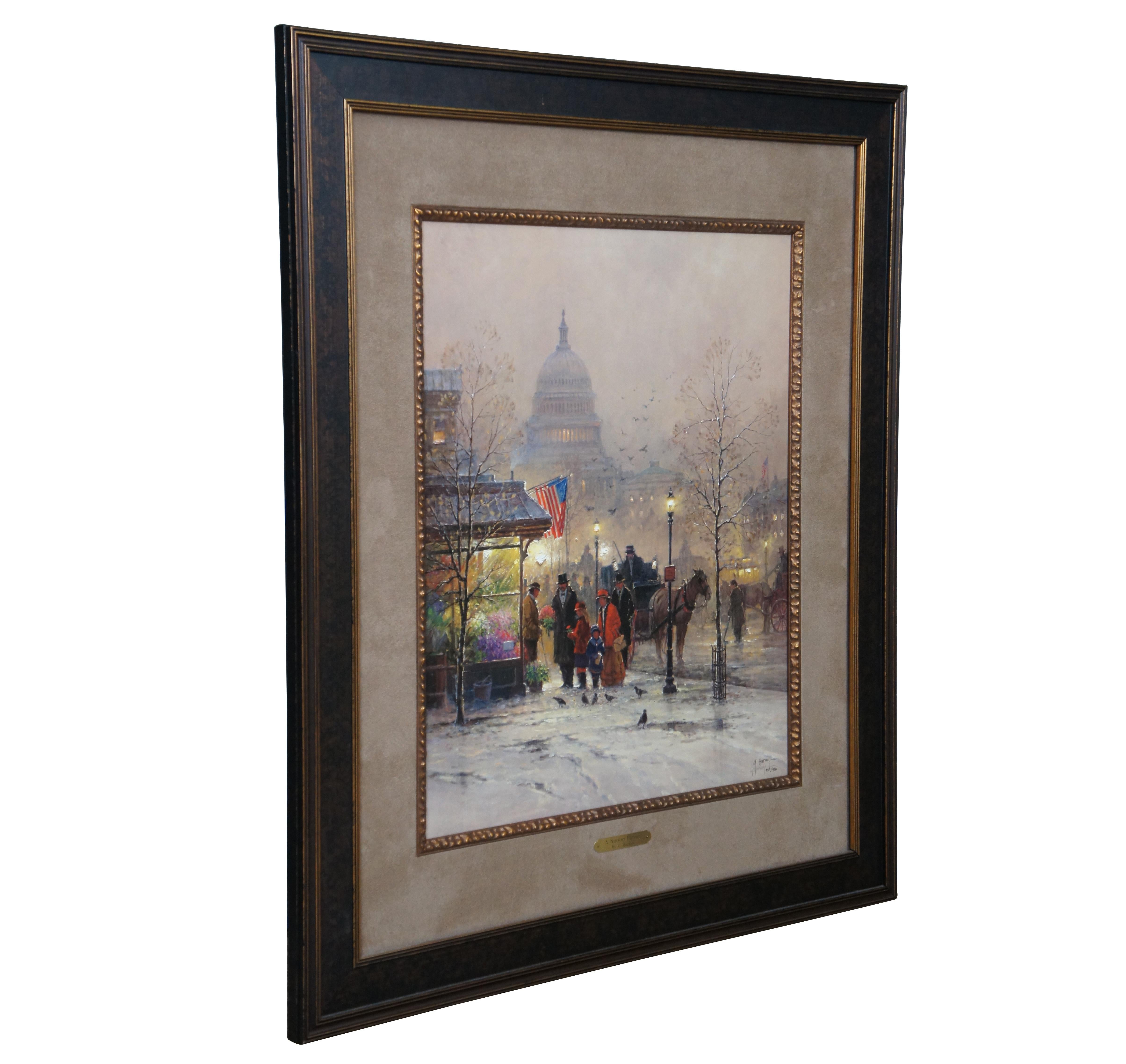 Expressionist Gerald Harvey A Nation Blessed Washington DC Cityscape Lithograph w COA
