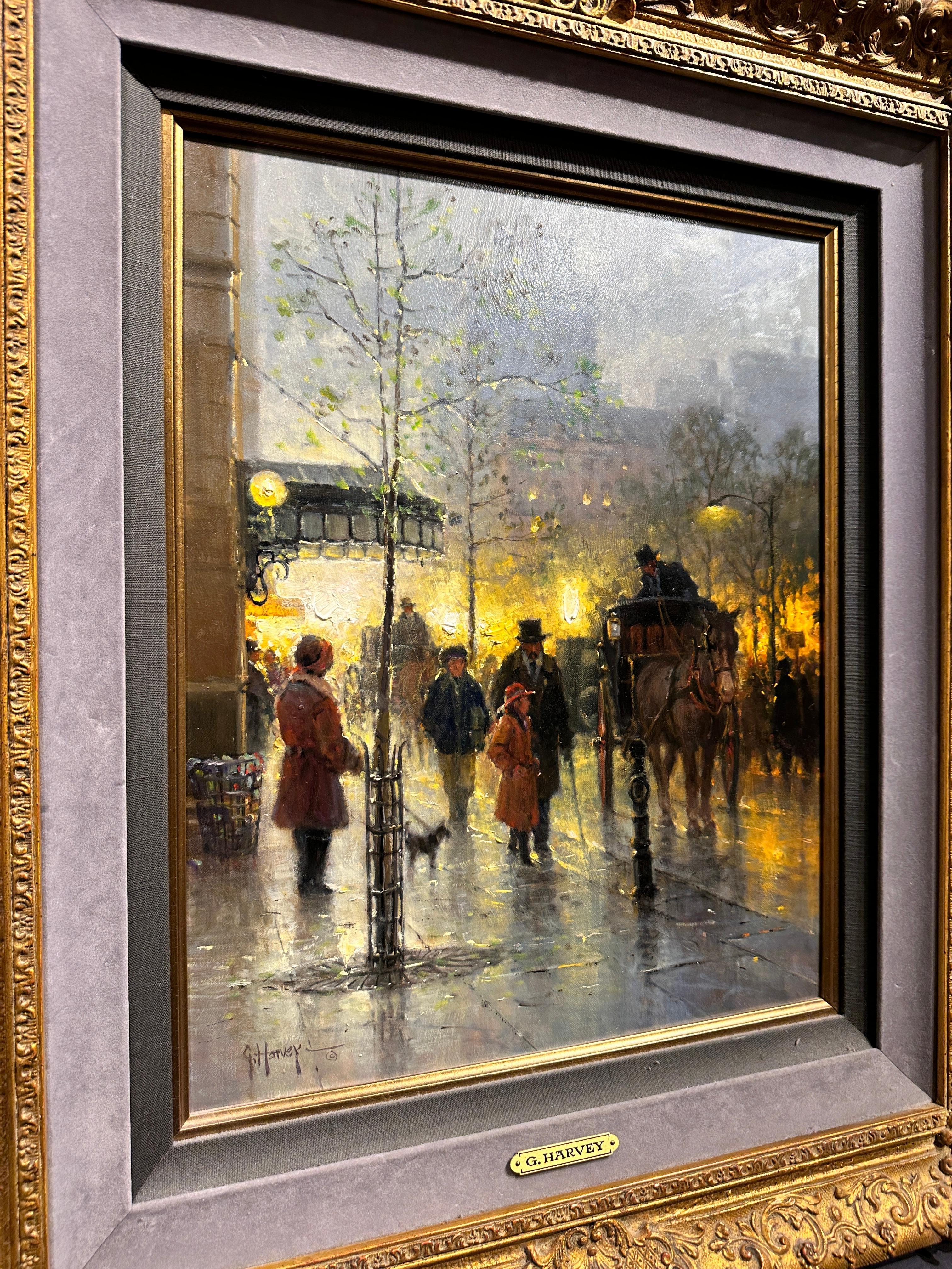 The Avenue Lights (5th Avenue, New York City) - American Impressionist Painting by Gerald Harvey Jones