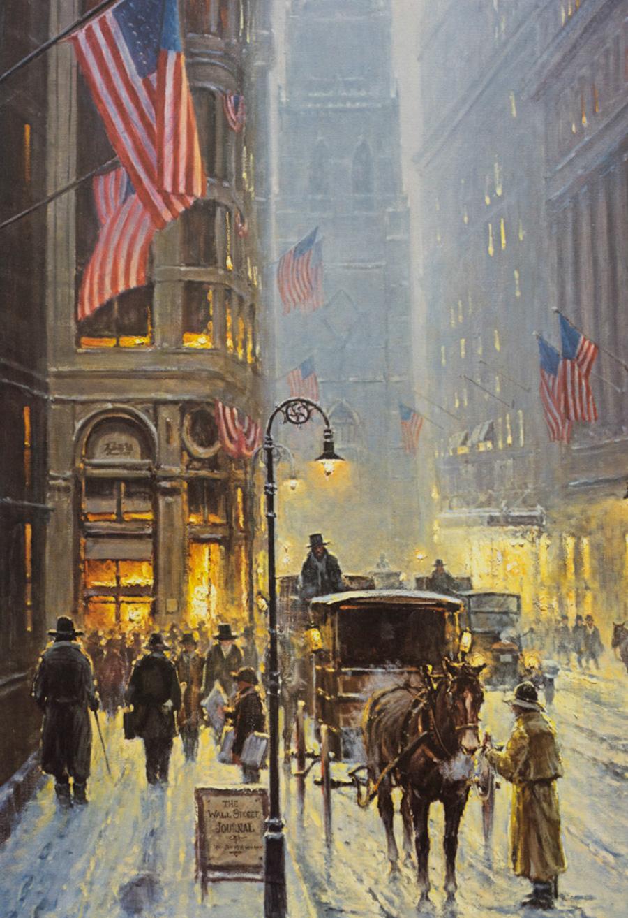Wall Street – New York (Grau), Animal Print, von Gerald Harvey Jones