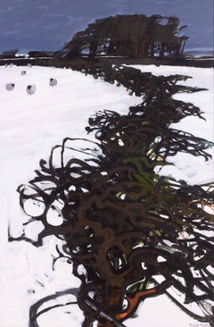 Sheep in winter, 1969 acrylic painting by British artist Gerald Rose