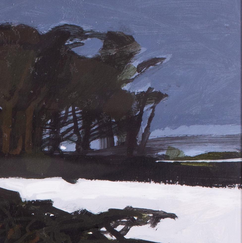 Pecore in inverno, dipinto ad acrilico del 1969 dell'artista britannico Gerald Rose in vendita 1