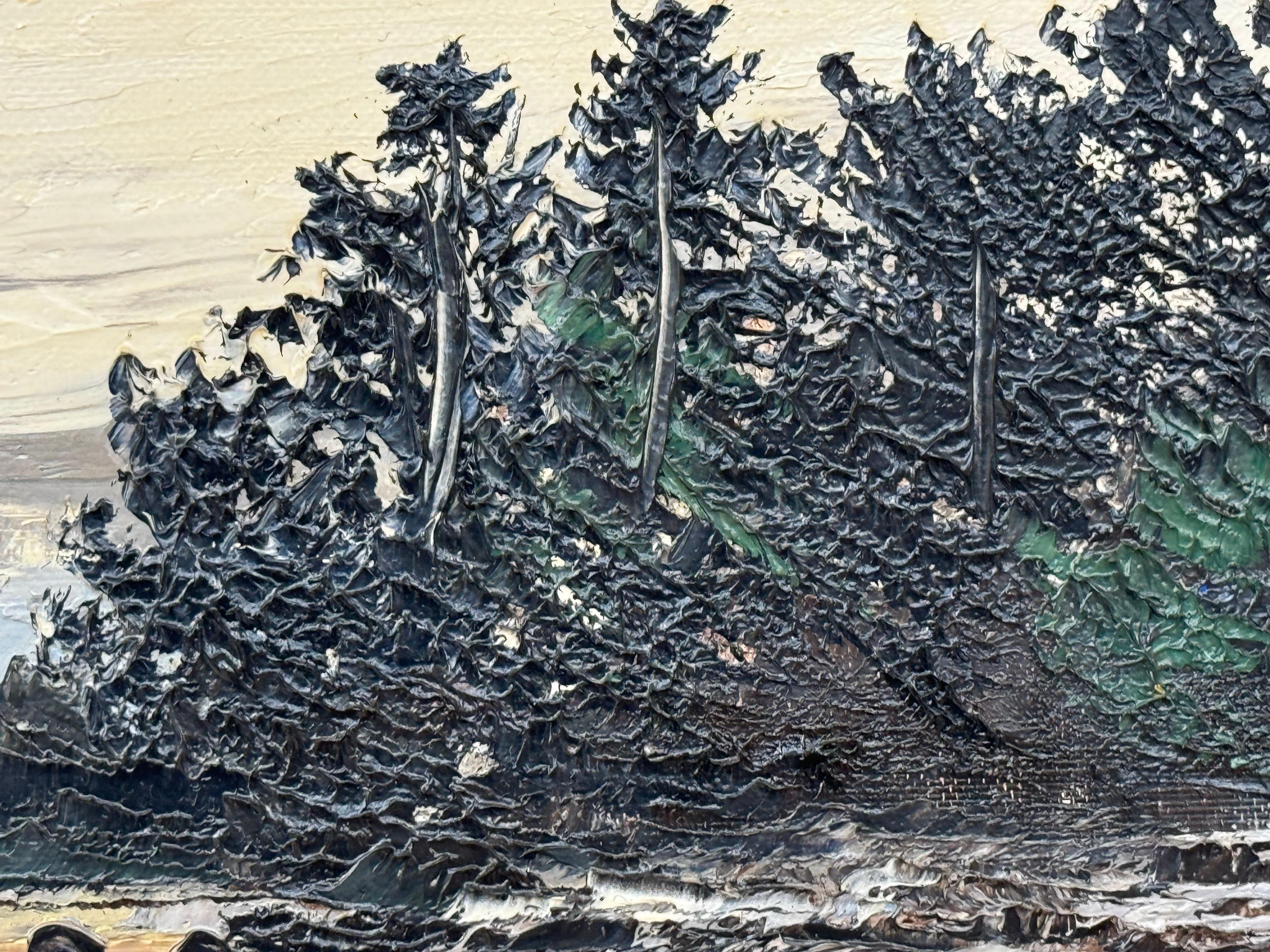 Loch Garten nelle Highlands scozzesi Impasto d'epoca dipinto da un artista britannico in vendita 10