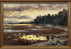 Loch Garten dans les Highlands écossais - Peinture d'empâtement vintage d'un artiste britannique