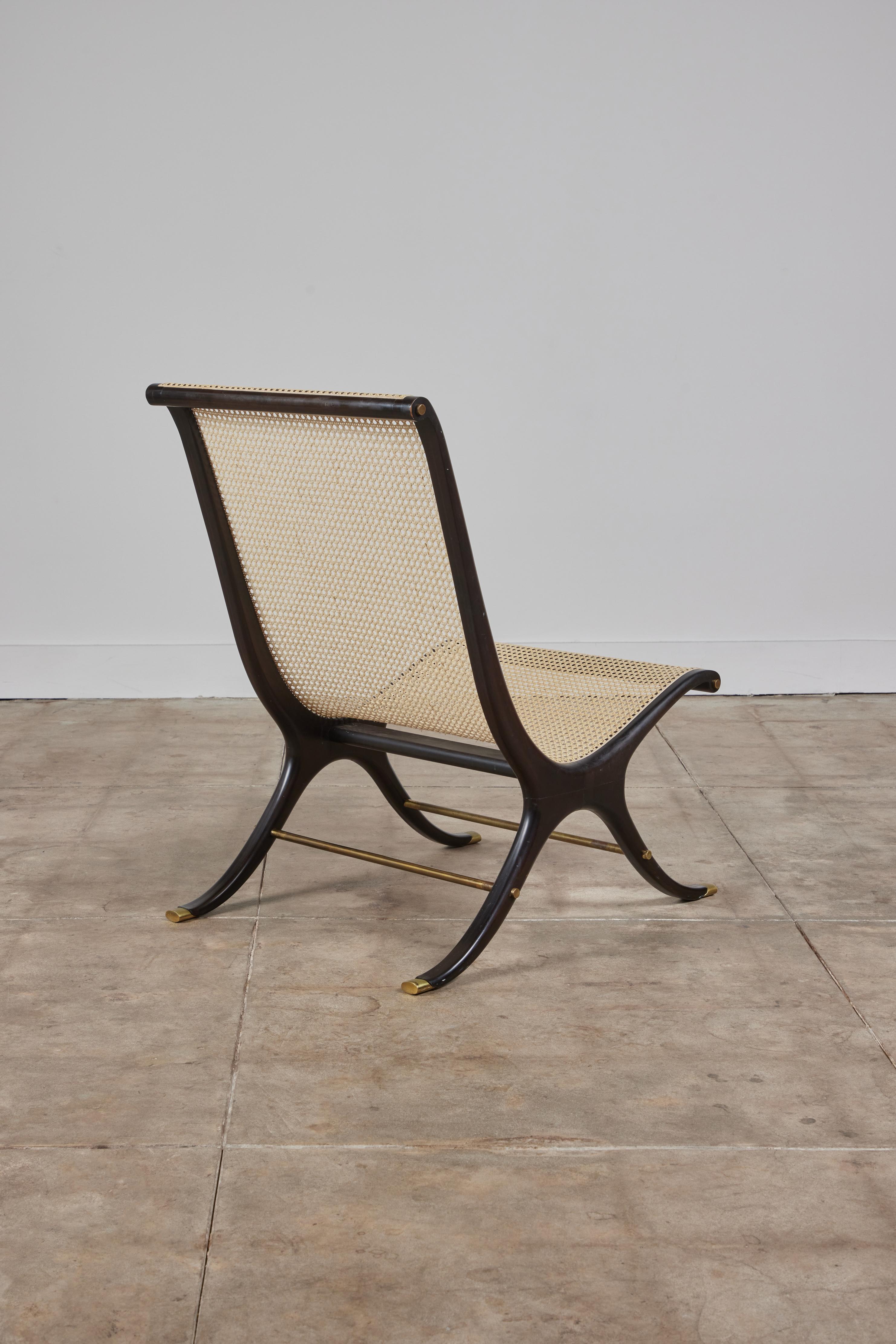 Mid-Century Modern Gerald Jerome Caned Lounge Chair for Heritage