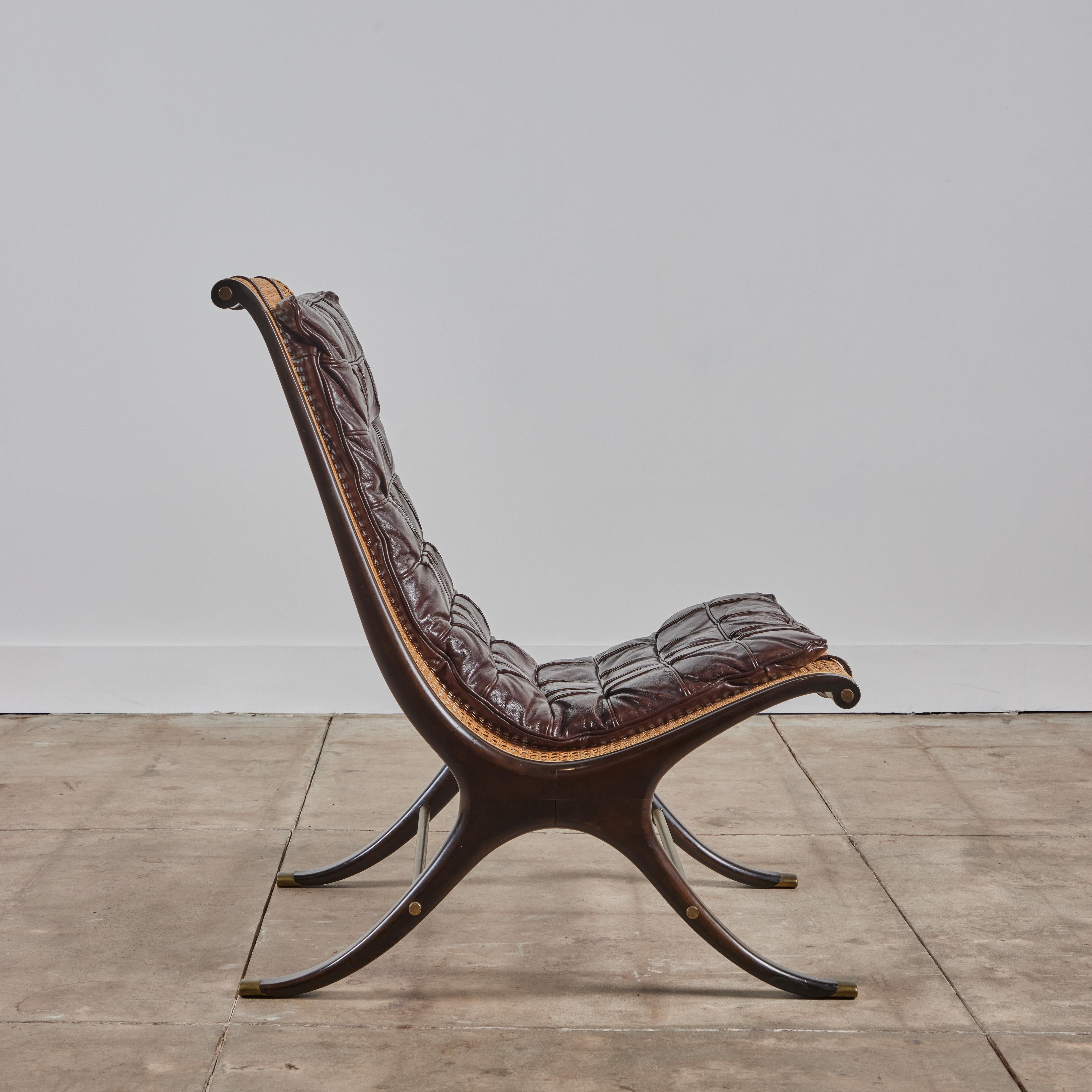 Gerald Jerome Caned Lounge Chair for Heritage In Excellent Condition In Los Angeles, CA