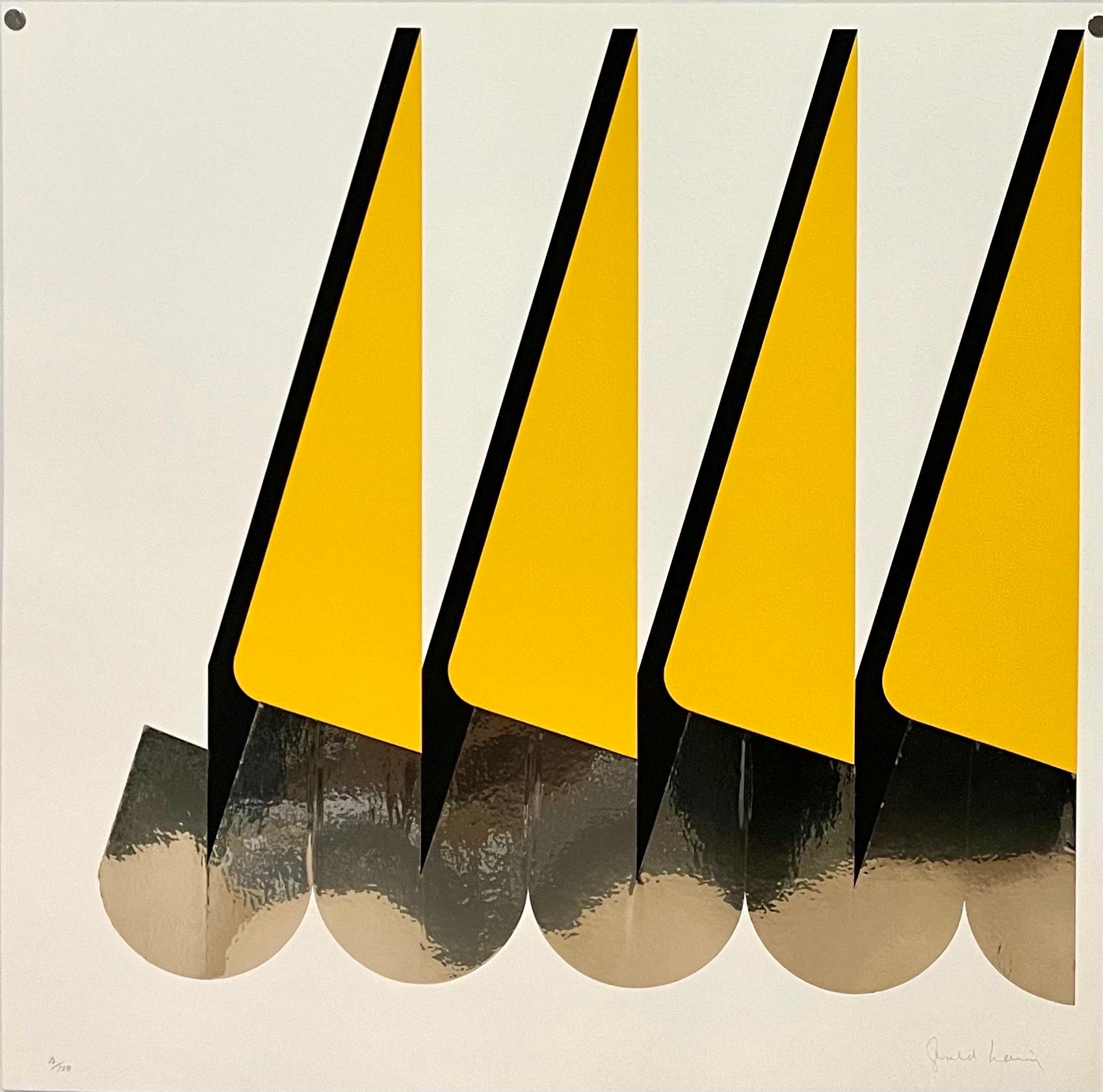 Abstract Minimalist Color Silkscreen Mylar Print Gerald Laing British Pop Art