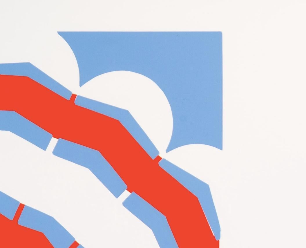 Deceleration I, 1968 - Graphic Pop Art Screenprint, White, Blue and Red, 20th C For Sale 3