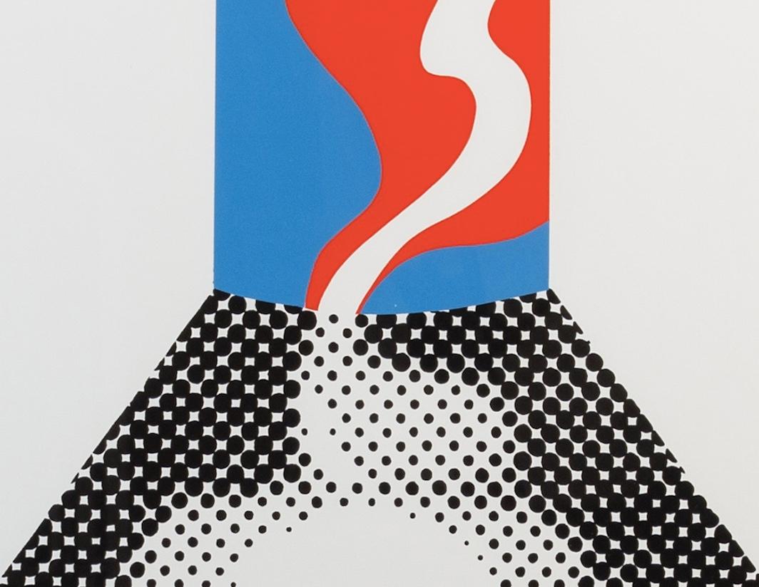 Pendulum, 1968 - Abstract Graphic Blue, White and Red Screenprint, 20th Century For Sale 1
