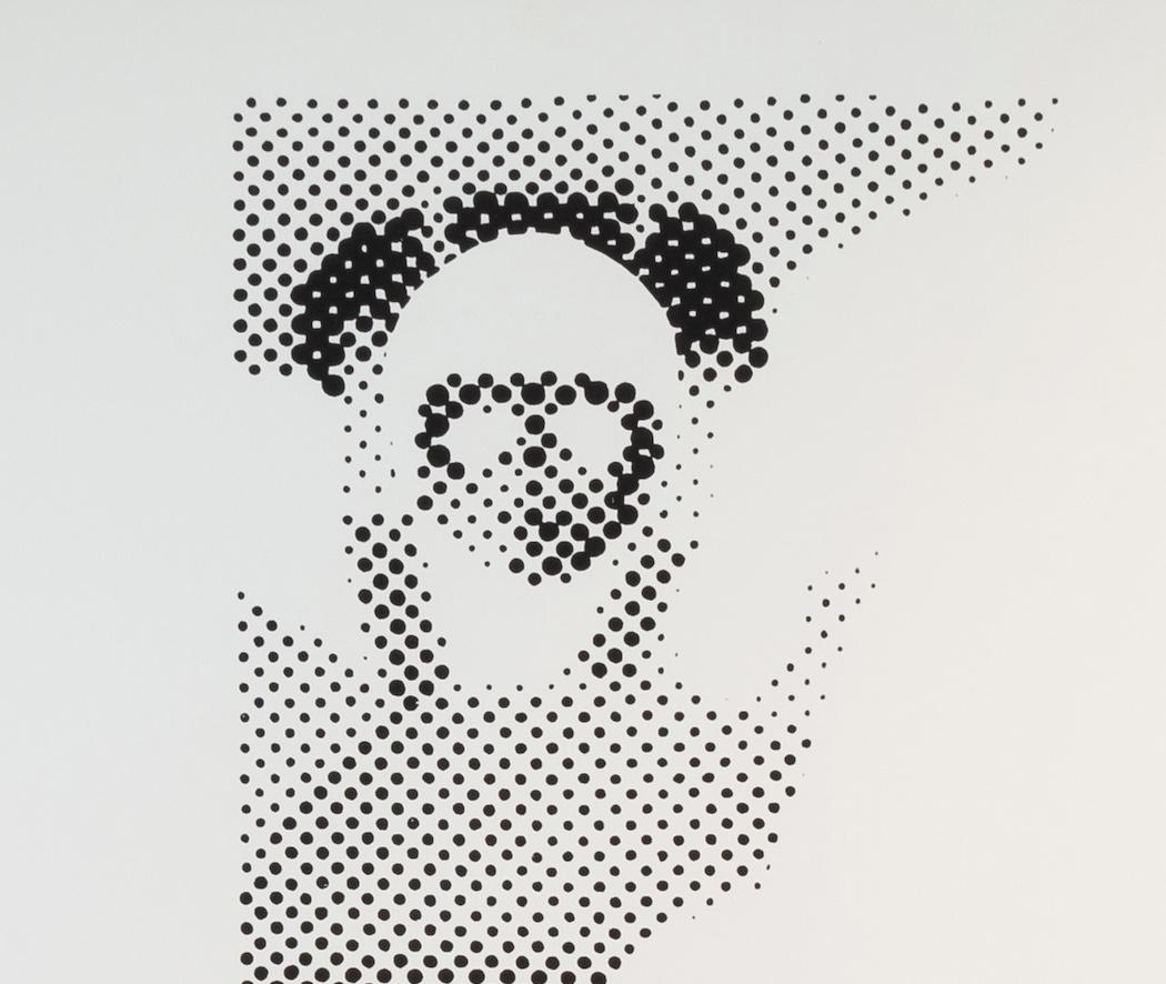 Pennon, 1968 - 20. Jahrhundert Grafik Abstrakter Siebdruck, Weiß, Blau + Orange im Angebot 1