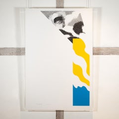 Plunger, 1968 - Serigrafia astratta minimalista del 20° secolo, di colore bianco