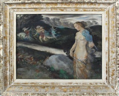 The Siren Song, Surrealist Landscape with Nude Figures by Gerald Leake