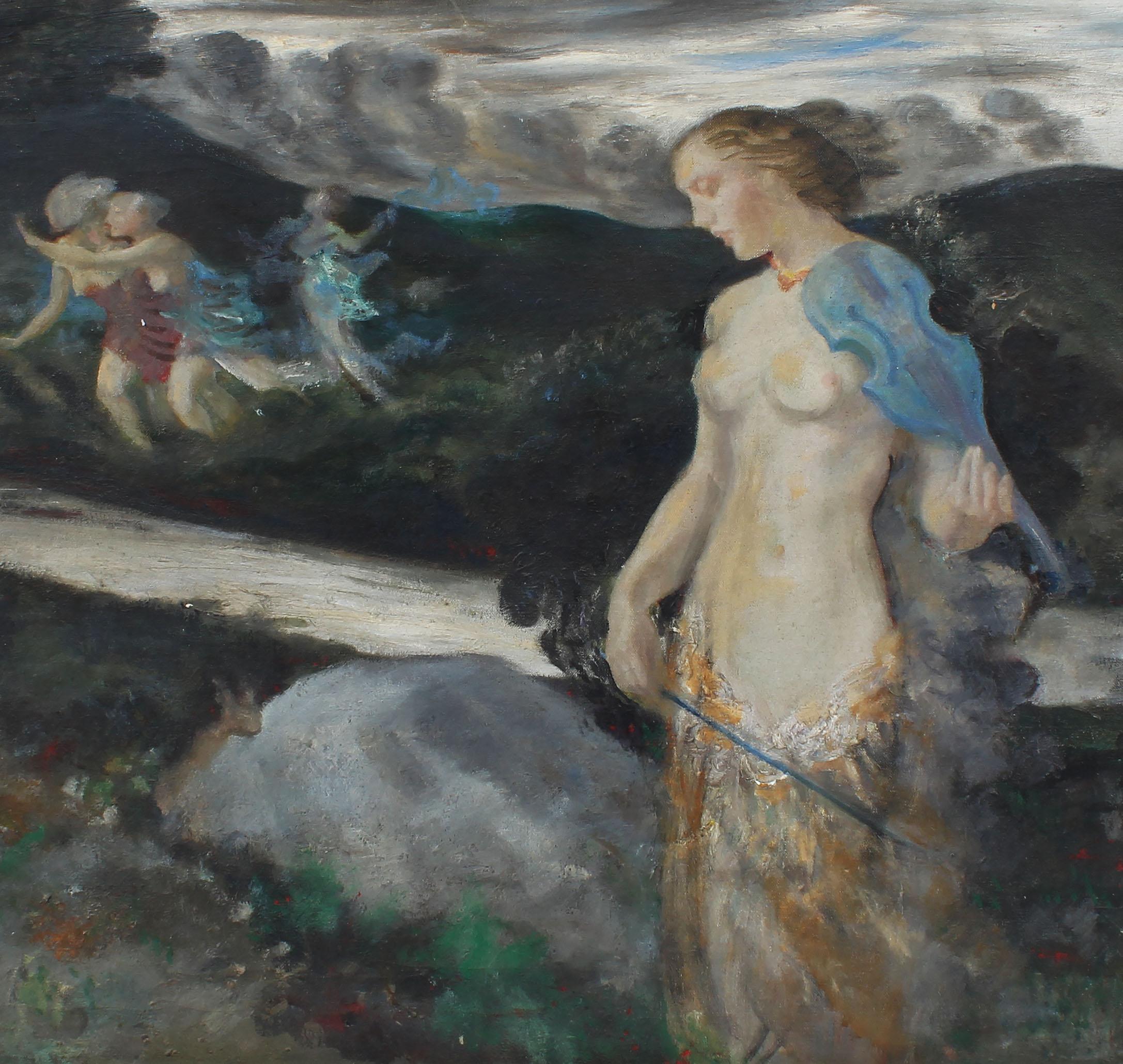 The Siren Song, Surrealist Landscape with Nude Figures by Gerald Leake 2