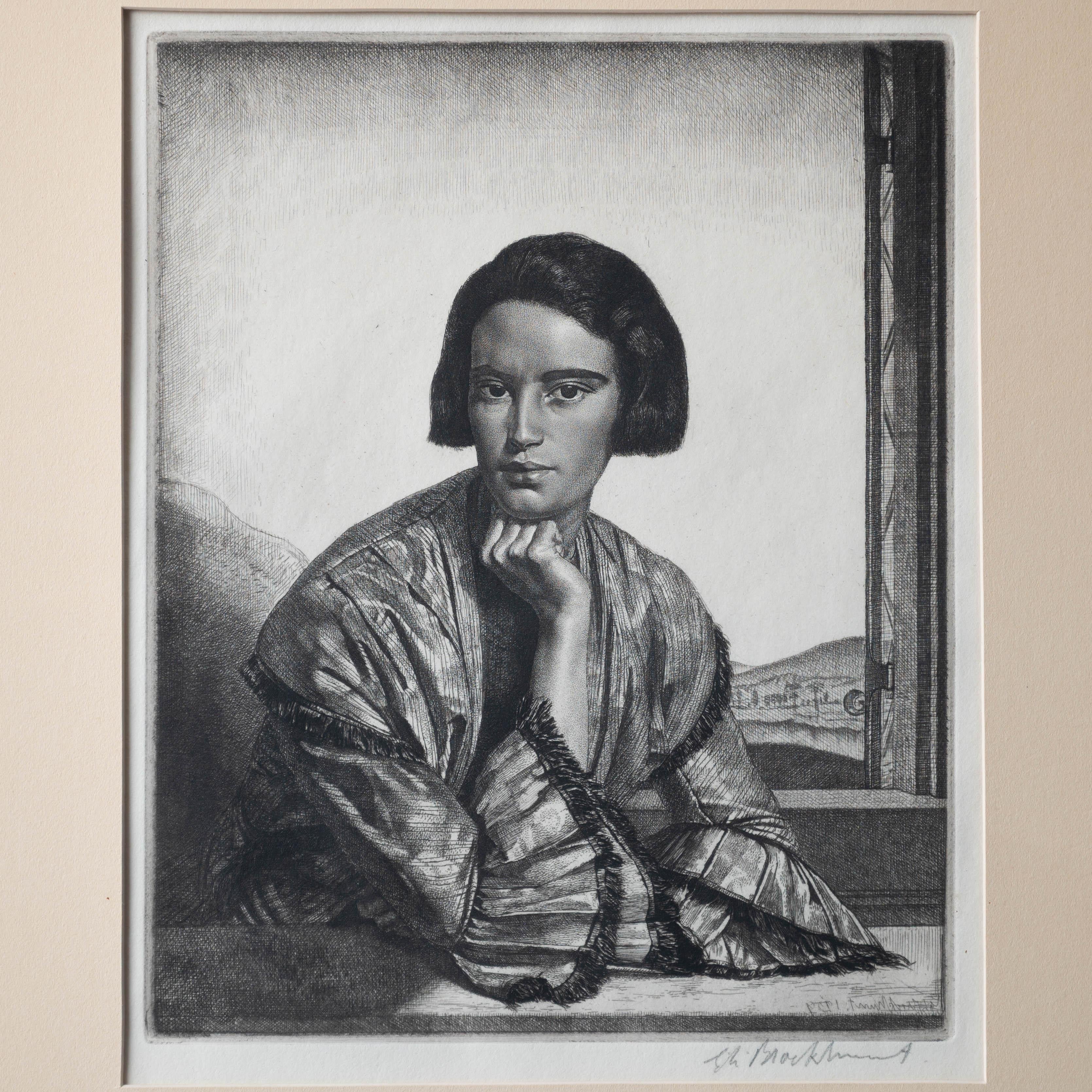 Gerald Leslie Brockhurst Etching - Viba, 1929 (Britisch) im Angebot