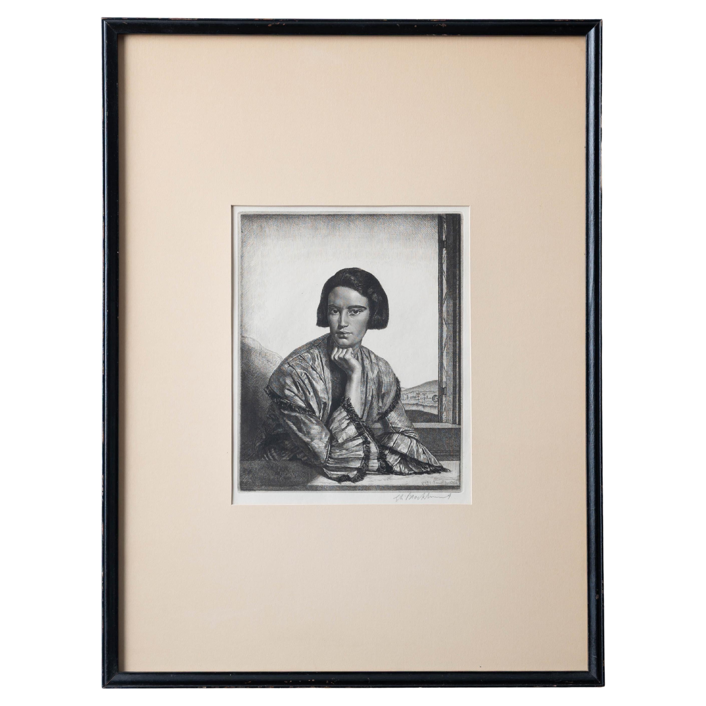 Gerald Leslie Brockhurst Etching - Viba, 1929