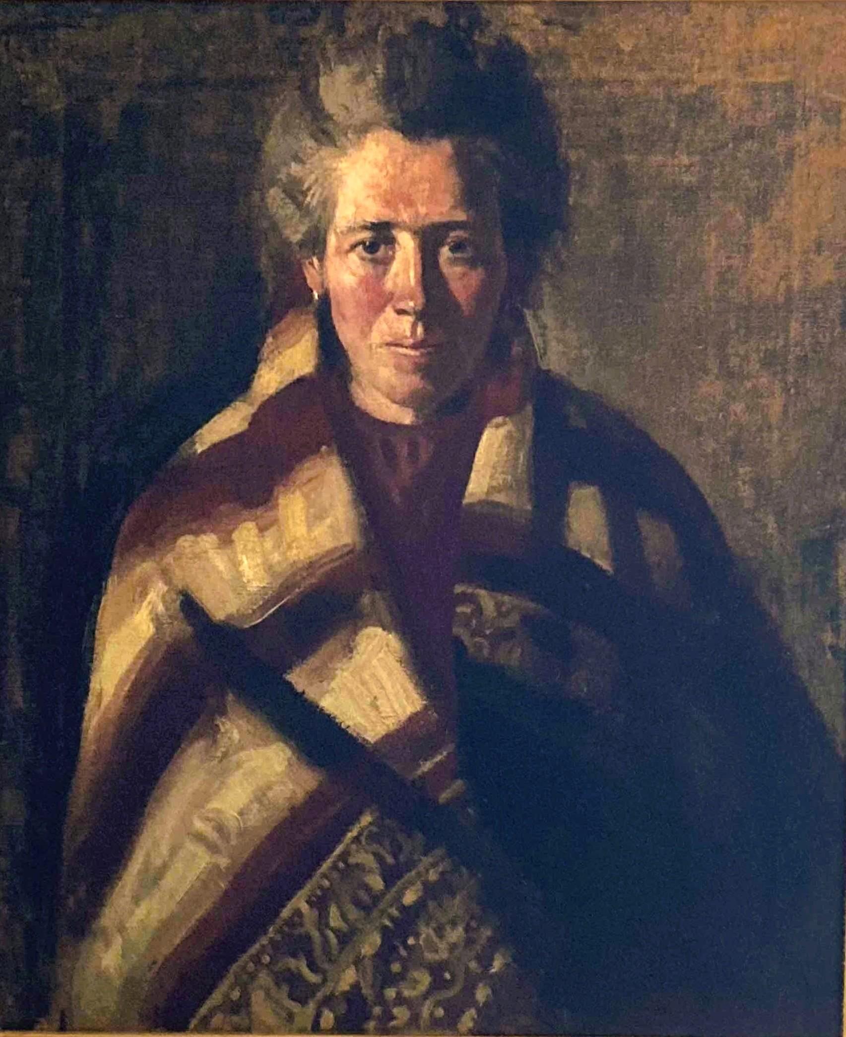 Una donna di Ballynakill. - Figurative Painting Nero di Gerald Leslie Brockhurst