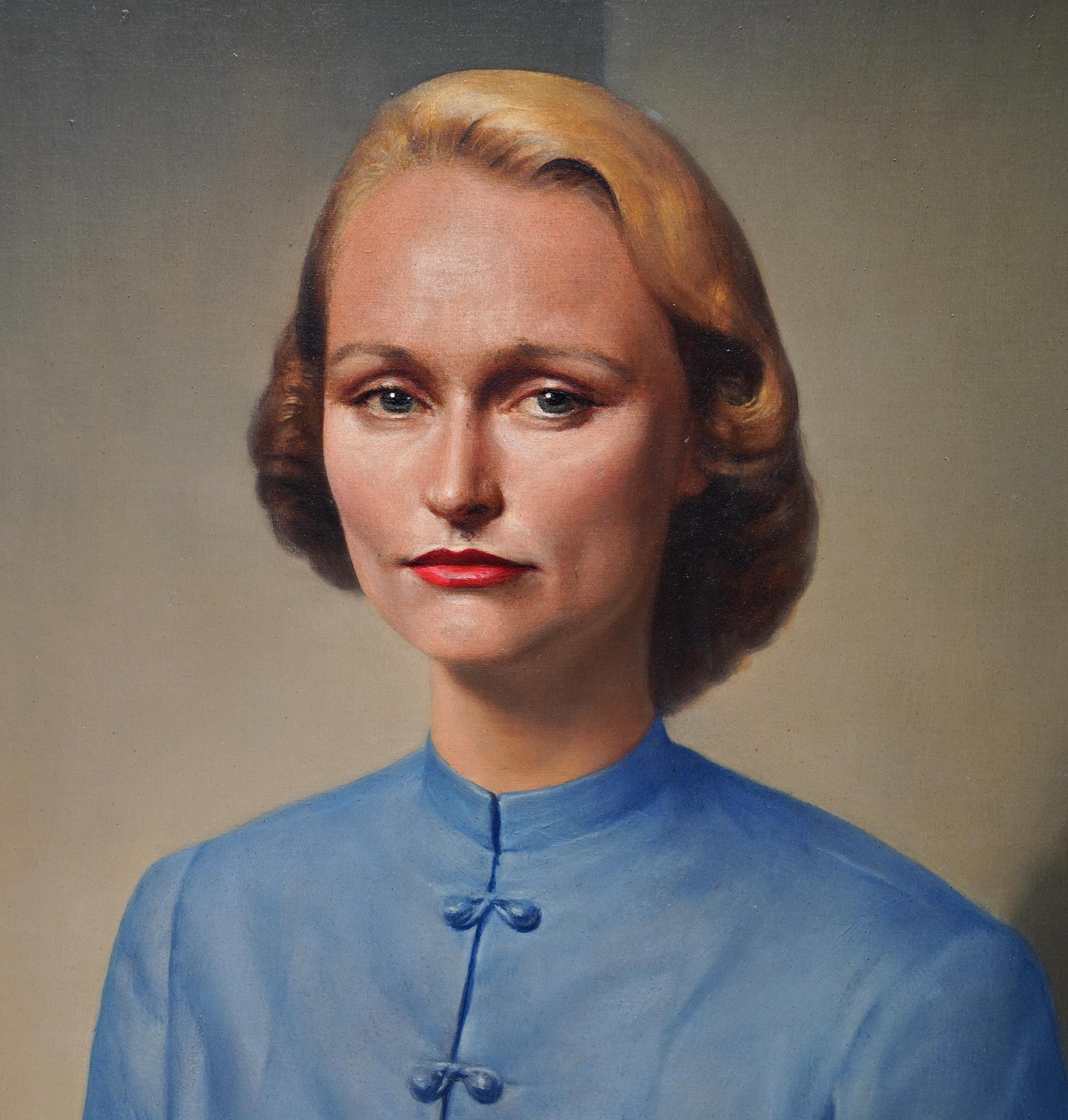 Ce superbe portrait réaliste britannique à l'huile est l'œuvre du célèbre artiste Gerald Leslie Brockhurst. Elle a été peinte en 1952  lorsque Brockhurst, âgé d'une soixantaine d'années, vivait en Amérique  depuis 1939. Le modèle est Hope G.