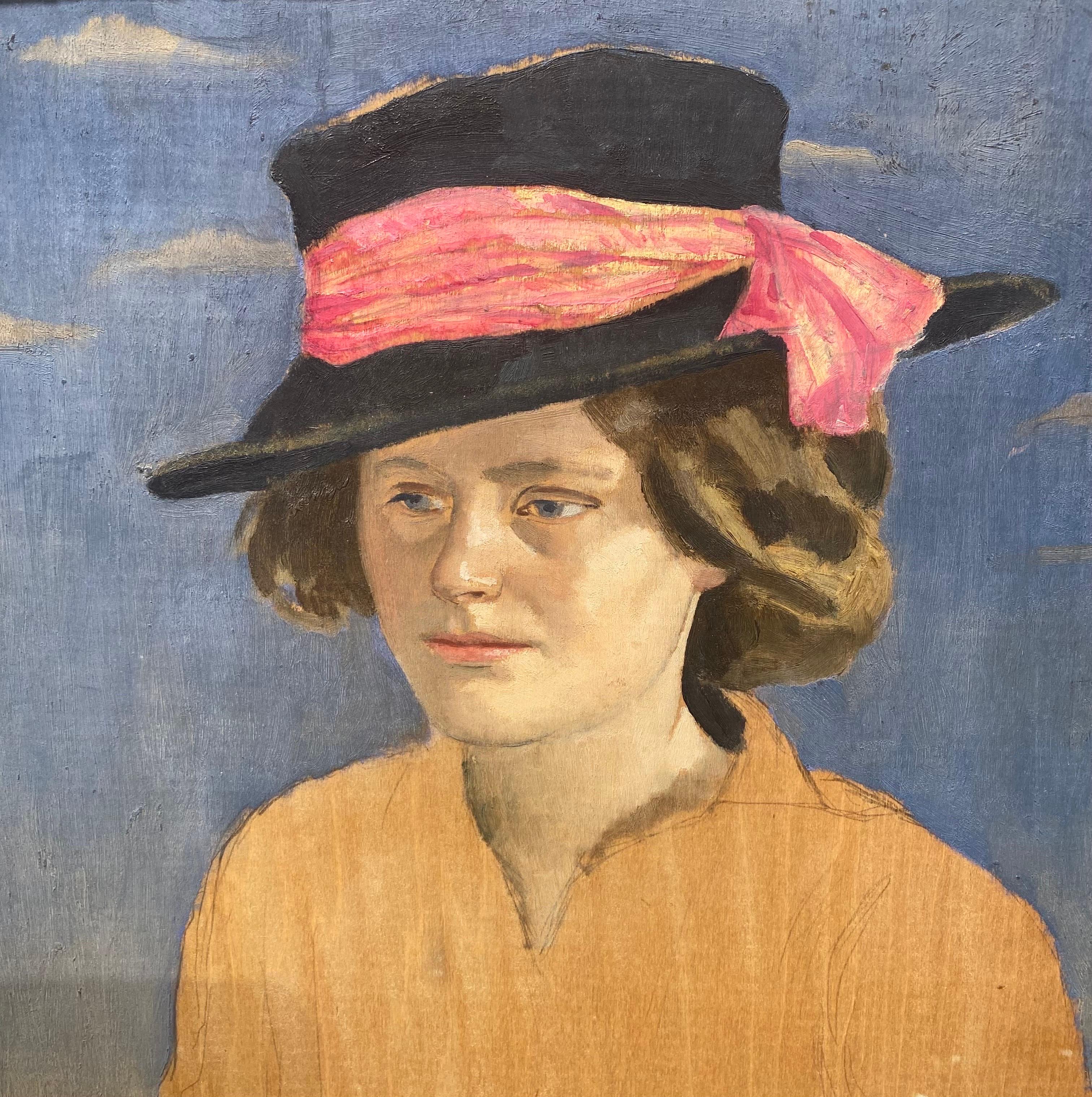 Portrait of Marguerite Folin, Gerald Brockhurst - Art Nouveau Painting by Gerald Leslie Brockhurst