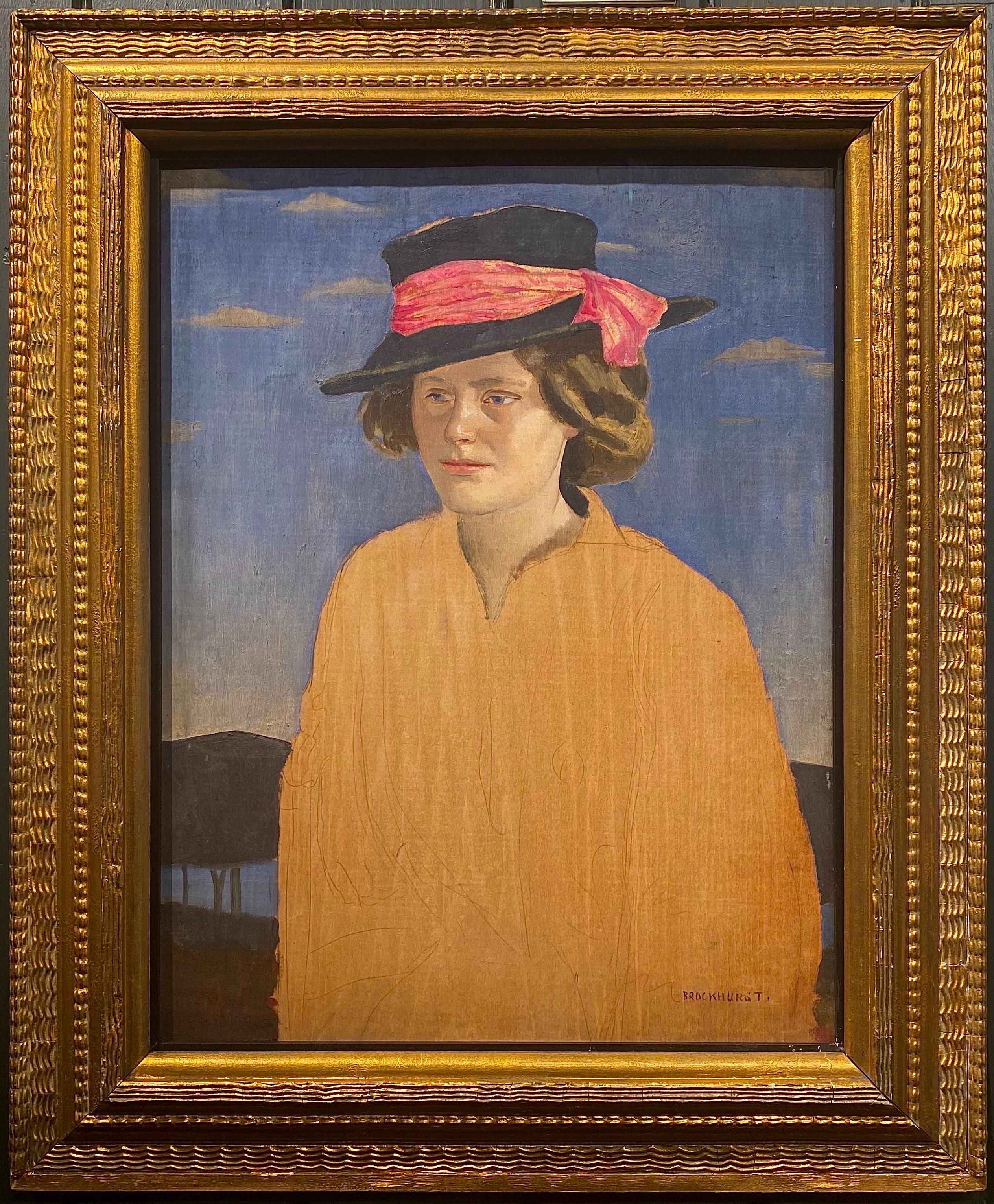 Gerald Leslie Brockhurst Portrait Painting - Portrait of Marguerite Folin, Gerald Brockhurst