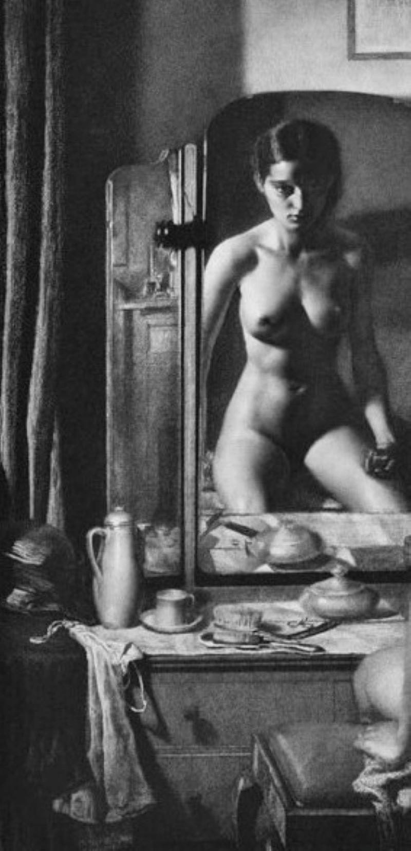 La adolescencia. (Kathleen Nancy Woodward). - Nude Print Gris de Gerald Leslie Brockhurst