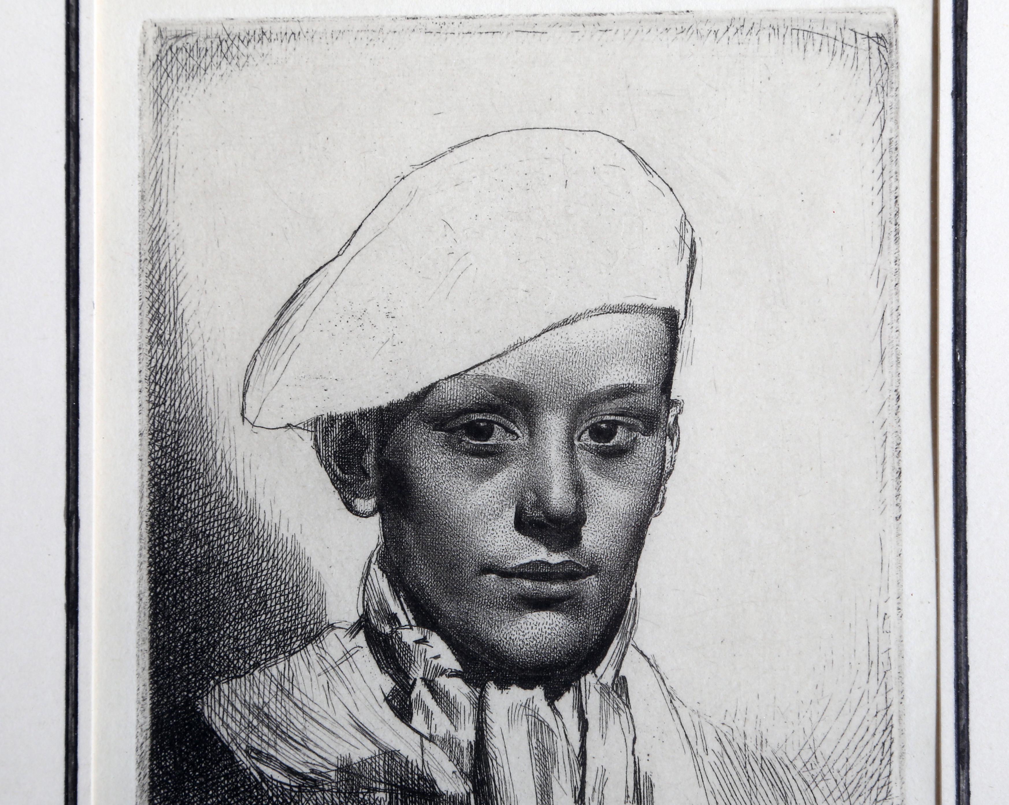 Basque Boy, Etching by Gerald Brockhurst - Print by Gerald Leslie Brockhurst