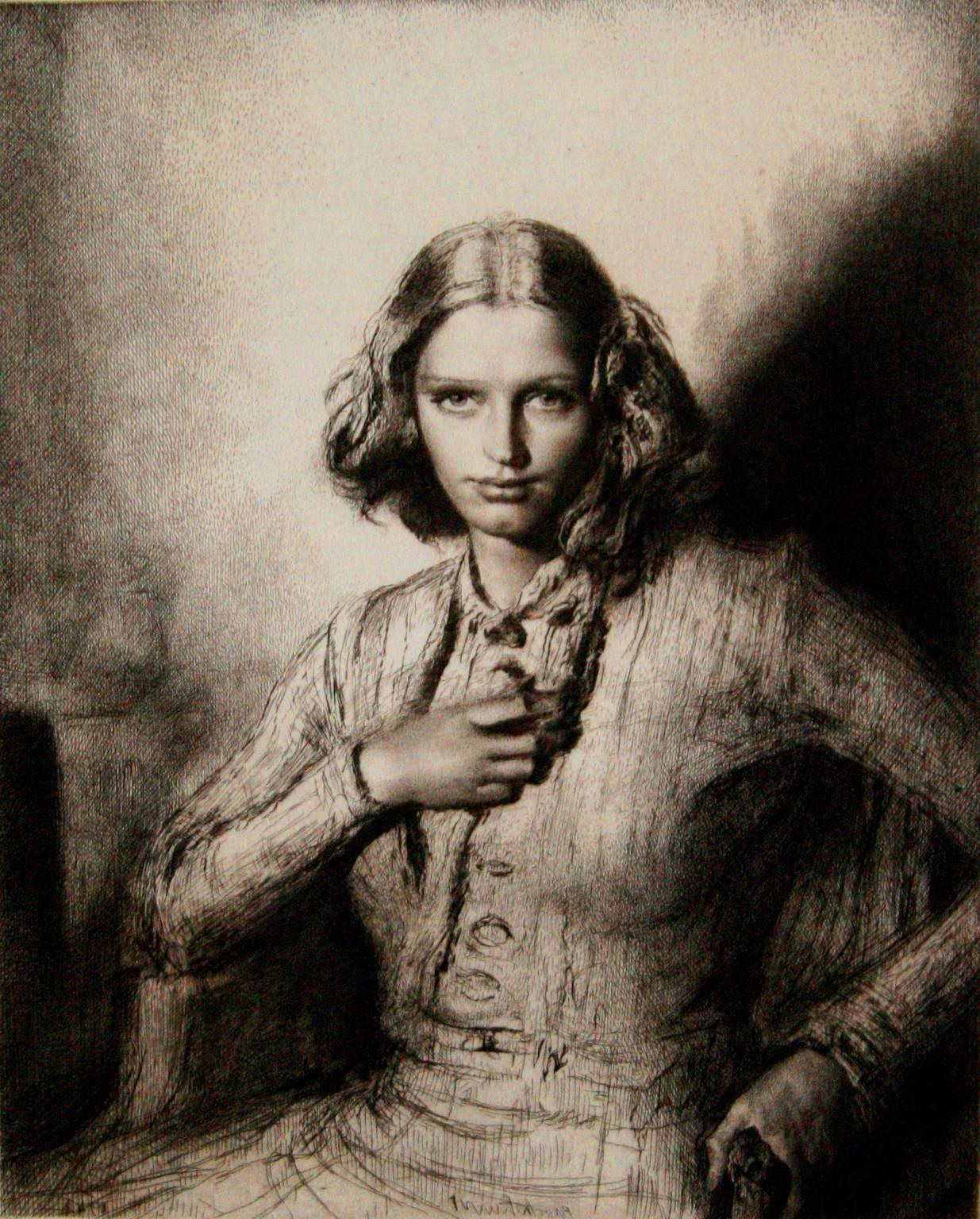 Jeunesse Dore (Kathleen Nancy Woodward). (Gewachsenes Jüngling) – Print von Gerald Leslie Brockhurst