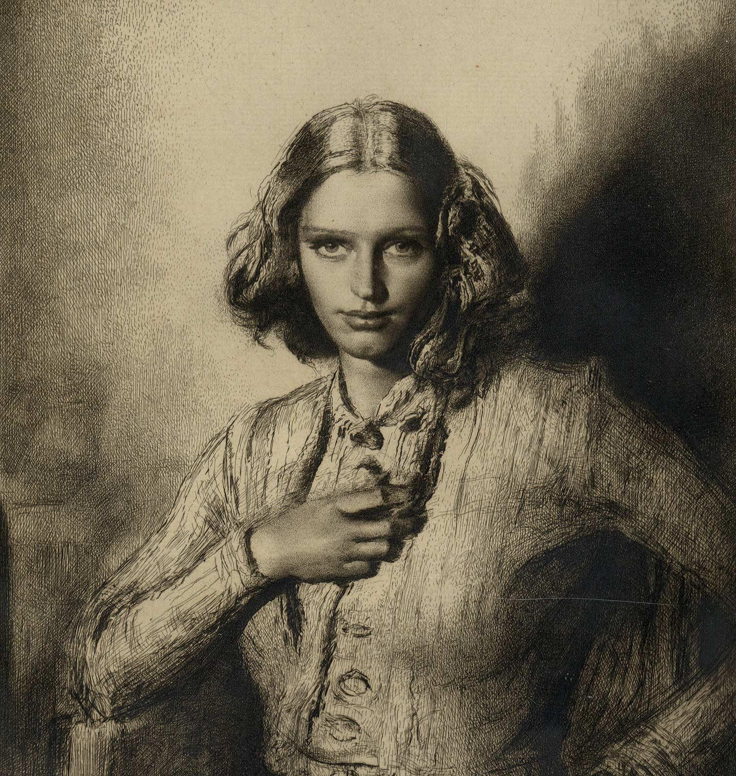 Jeunesse Doree (the gilded youth Kathleen Nancy Woodward / artist's second wife) - Print by Gerald Leslie Brockhurst